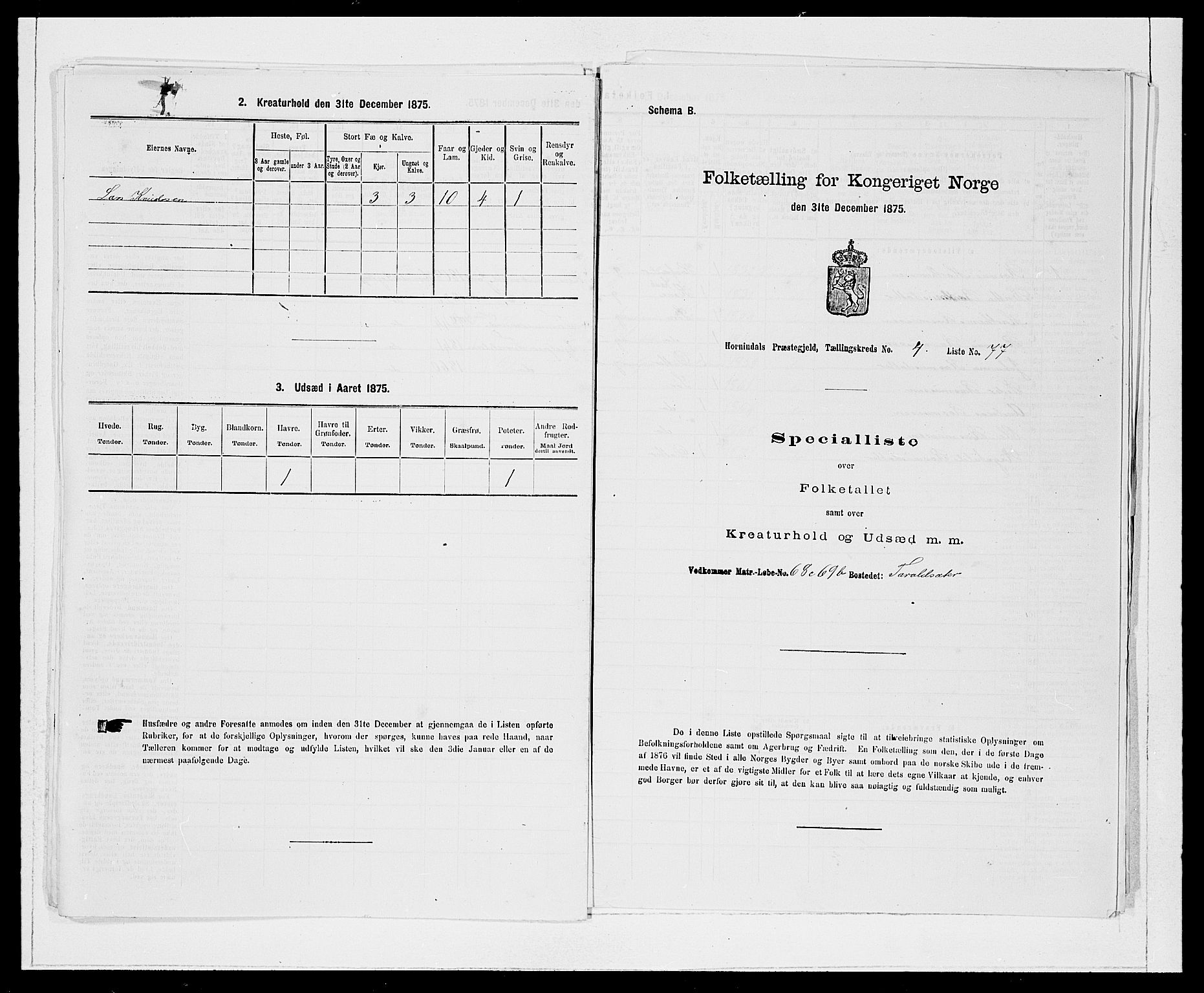 SAB, 1875 Census for 1444P Hornindal, 1875, p. 541