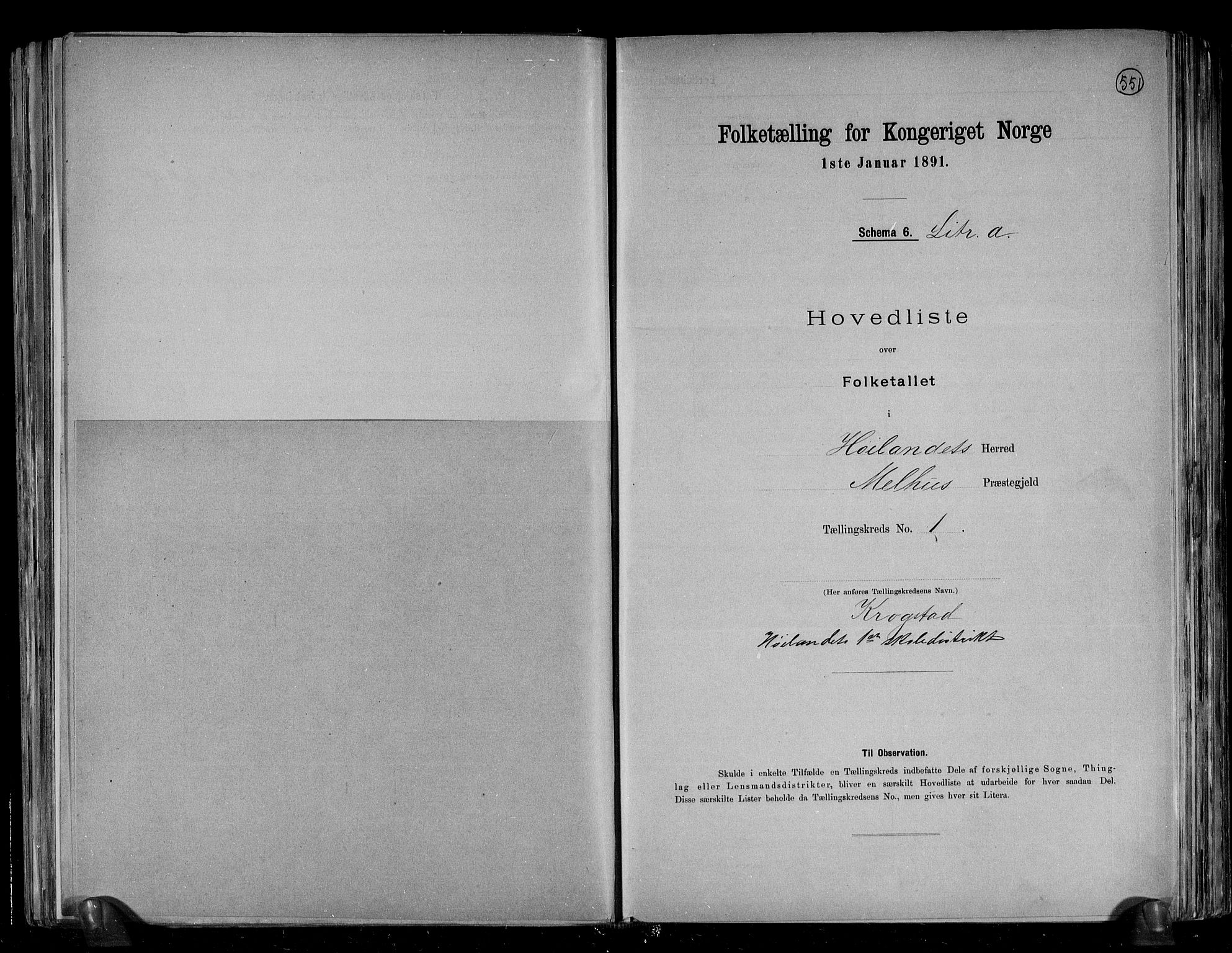 RA, 1891 census for 1651 Hølonda, 1891, p. 5