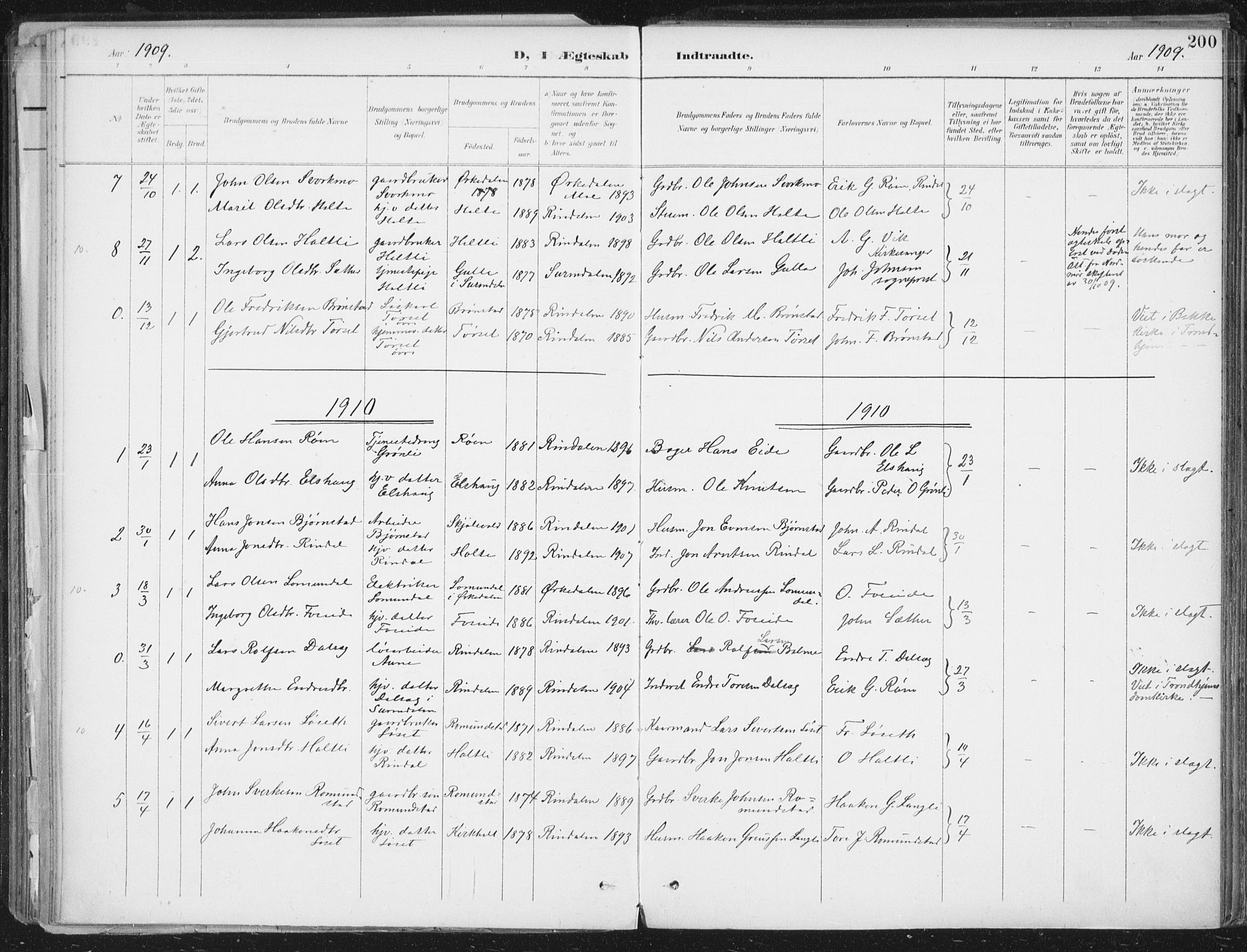 Ministerialprotokoller, klokkerbøker og fødselsregistre - Møre og Romsdal, SAT/A-1454/598/L1072: Parish register (official) no. 598A06, 1896-1910, p. 200
