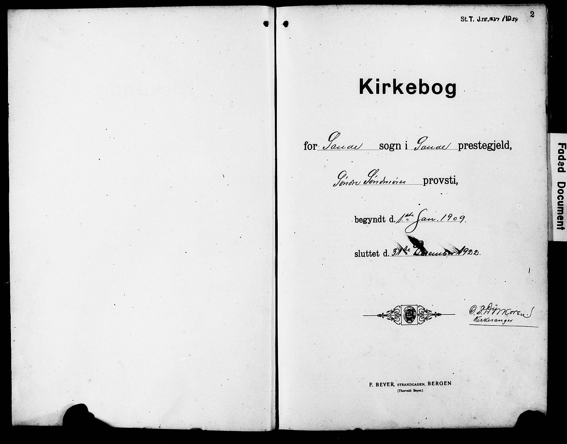 Ministerialprotokoller, klokkerbøker og fødselsregistre - Møre og Romsdal, SAT/A-1454/503/L0050: Parish register (copy) no. 503C05, 1909-1922, p. 2