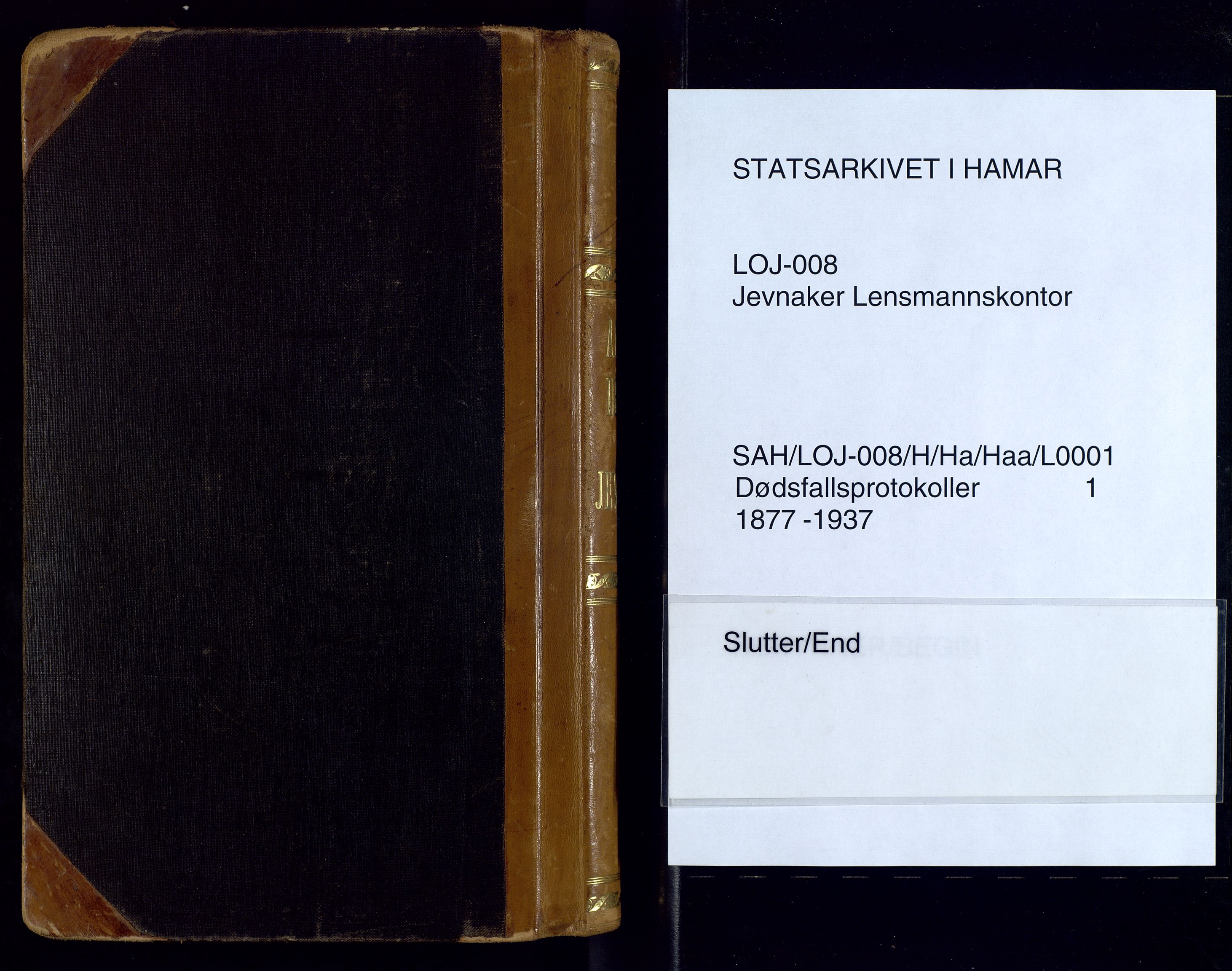 Jevnaker lensmannskontor, SAH/LOJ-008/H/Ha/Haa/L0001: Dødsfallsprotokoll, 1877-1937
