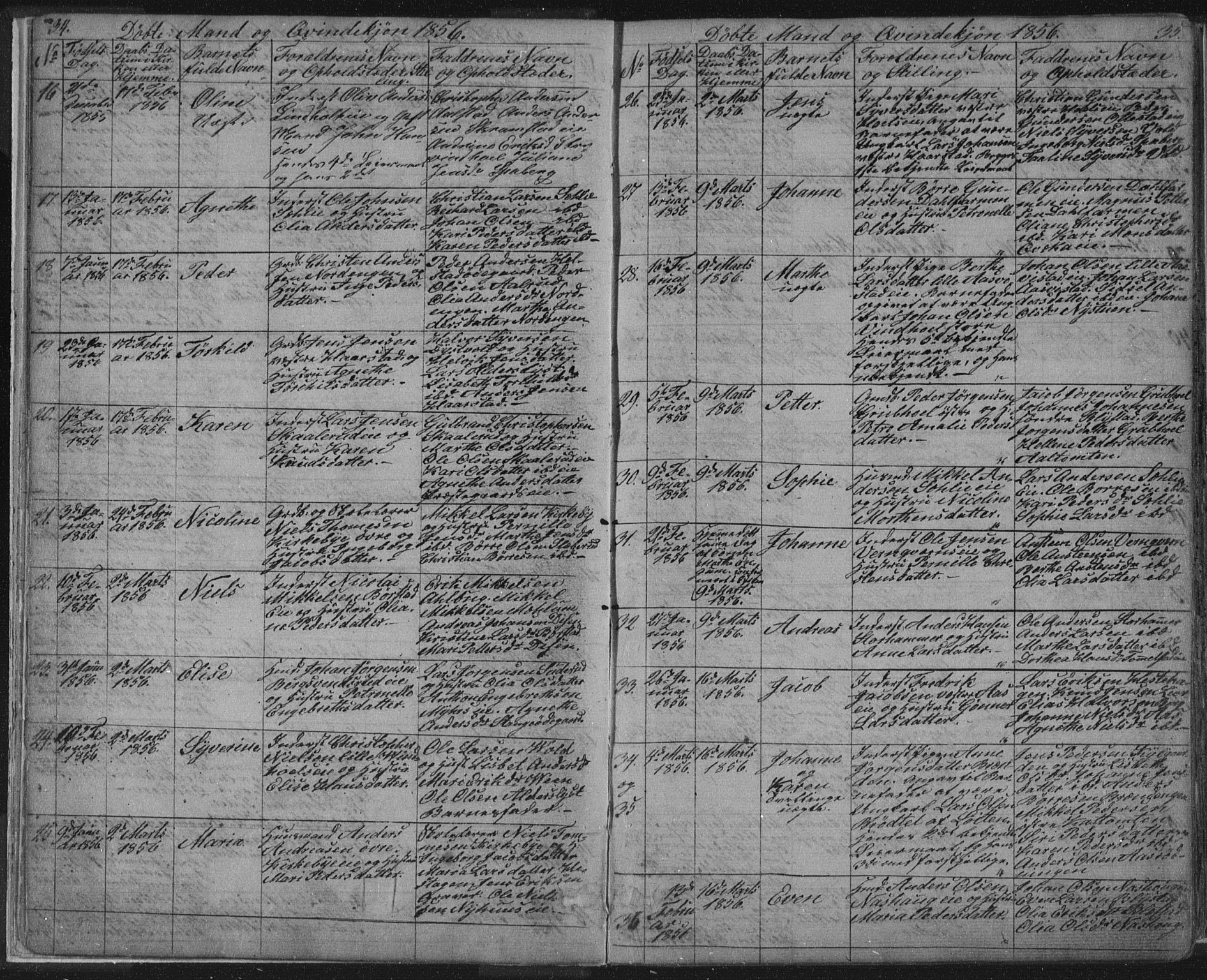 Vang prestekontor, Hedmark, SAH/PREST-008/H/Ha/Hab/L0010A: Parish register (copy) no. 10a, 1854-1896, p. 34-35