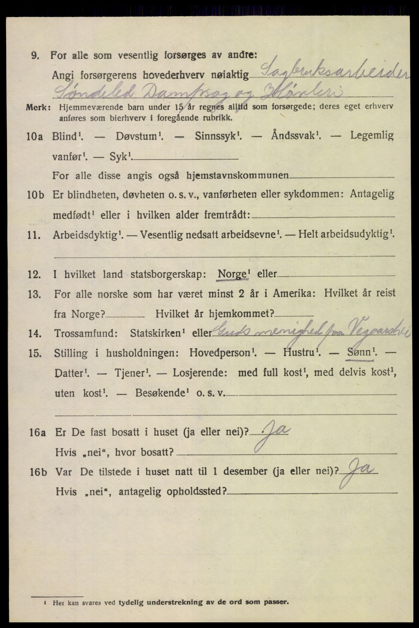 SAK, 1920 census for Søndeled, 1920, p. 5294