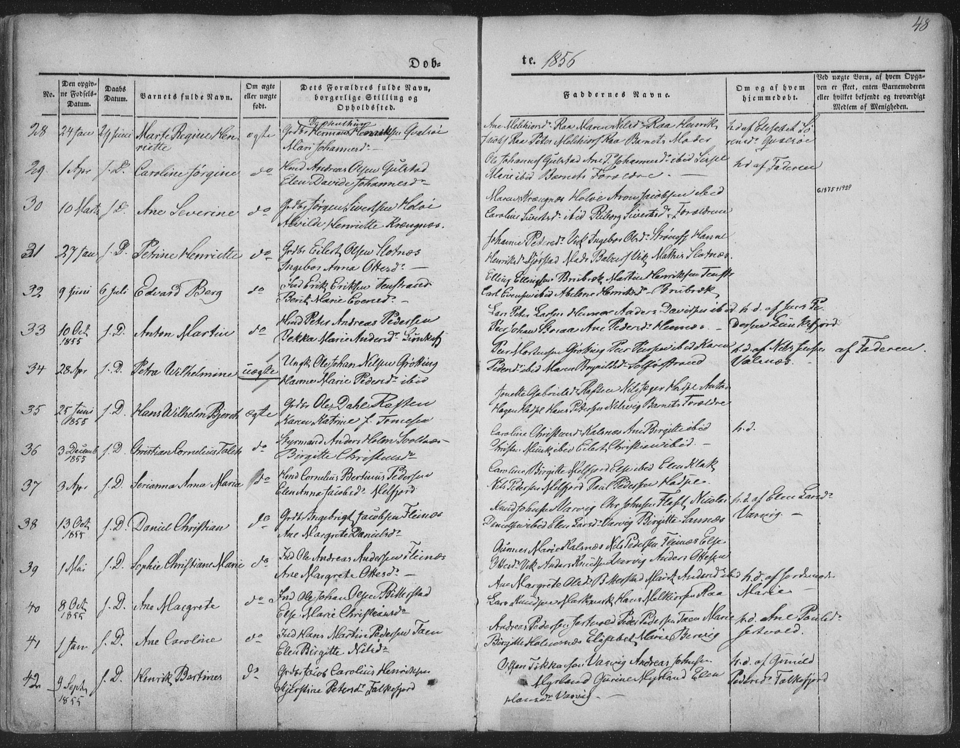 Ministerialprotokoller, klokkerbøker og fødselsregistre - Nordland, SAT/A-1459/888/L1241: Parish register (official) no. 888A07, 1849-1869, p. 48
