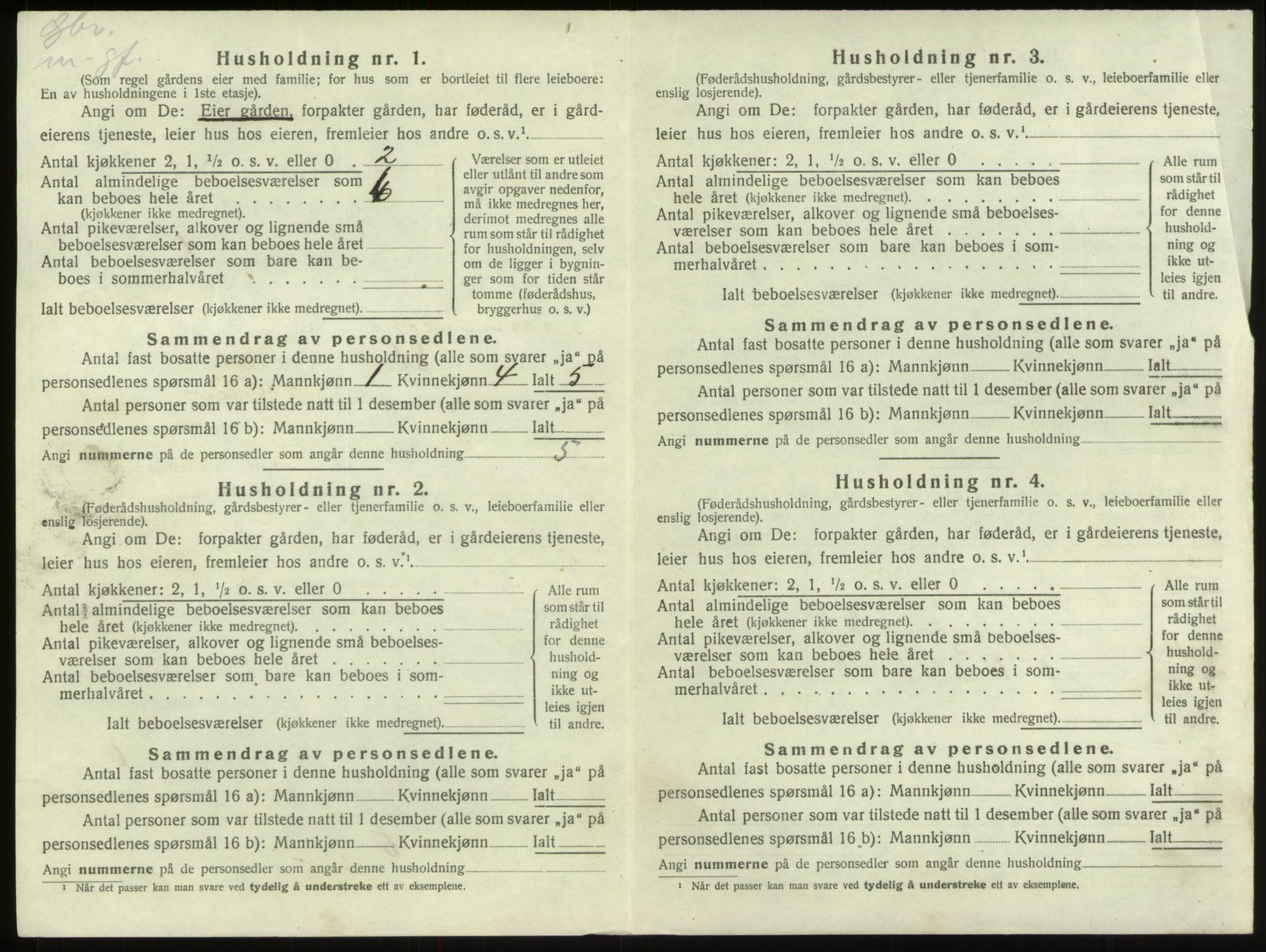 SAB, 1920 census for Innvik, 1920, p. 538