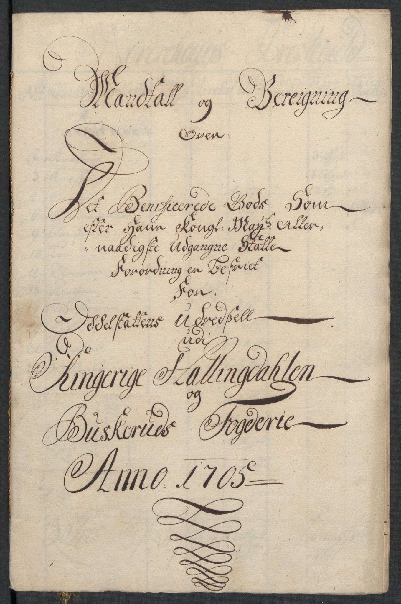 Rentekammeret inntil 1814, Reviderte regnskaper, Fogderegnskap, RA/EA-4092/R22/L1464: Fogderegnskap Ringerike, Hallingdal og Buskerud, 1705, p. 176