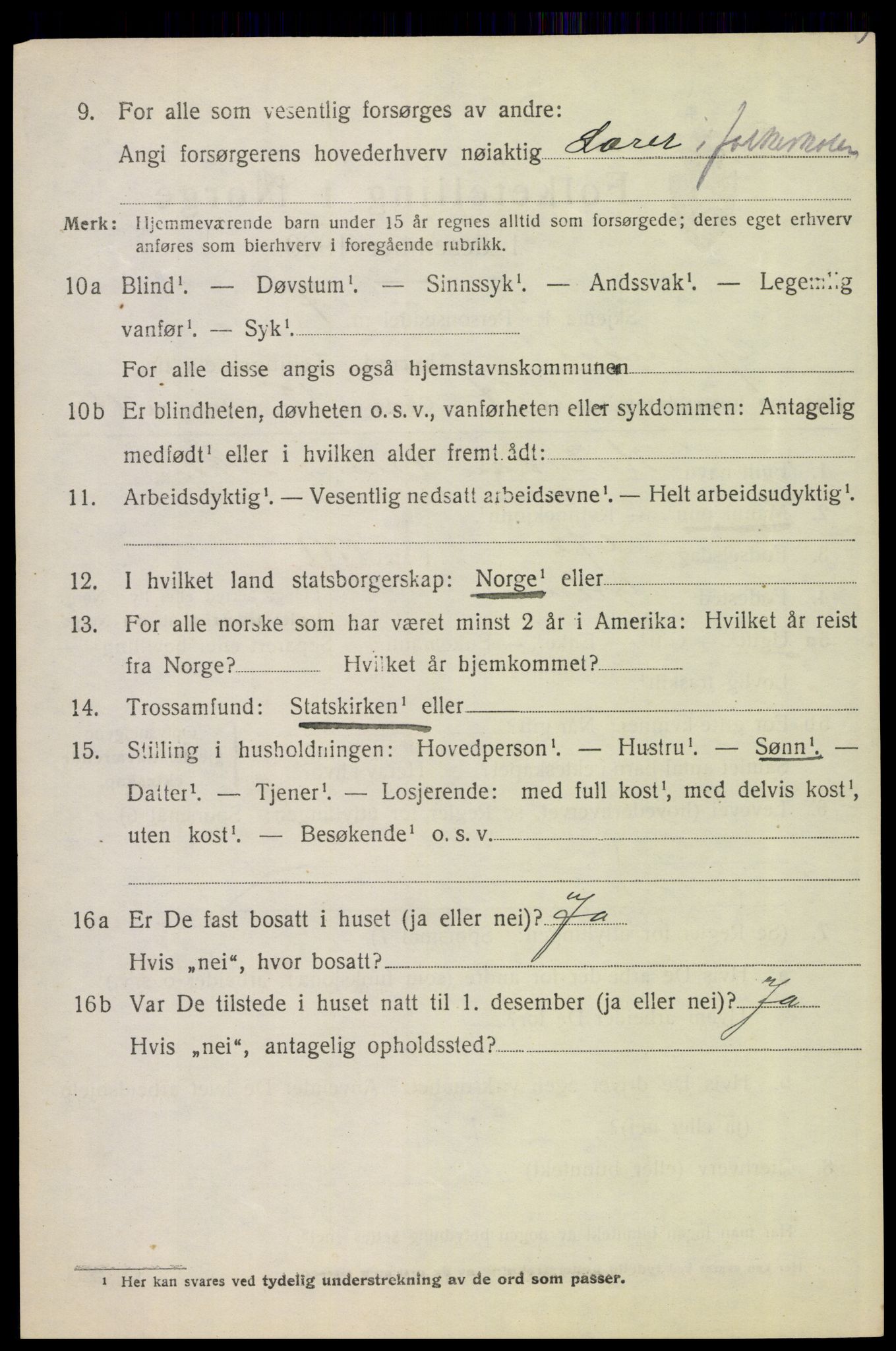 SAH, 1920 census for Ytre Rendal, 1920, p. 2036