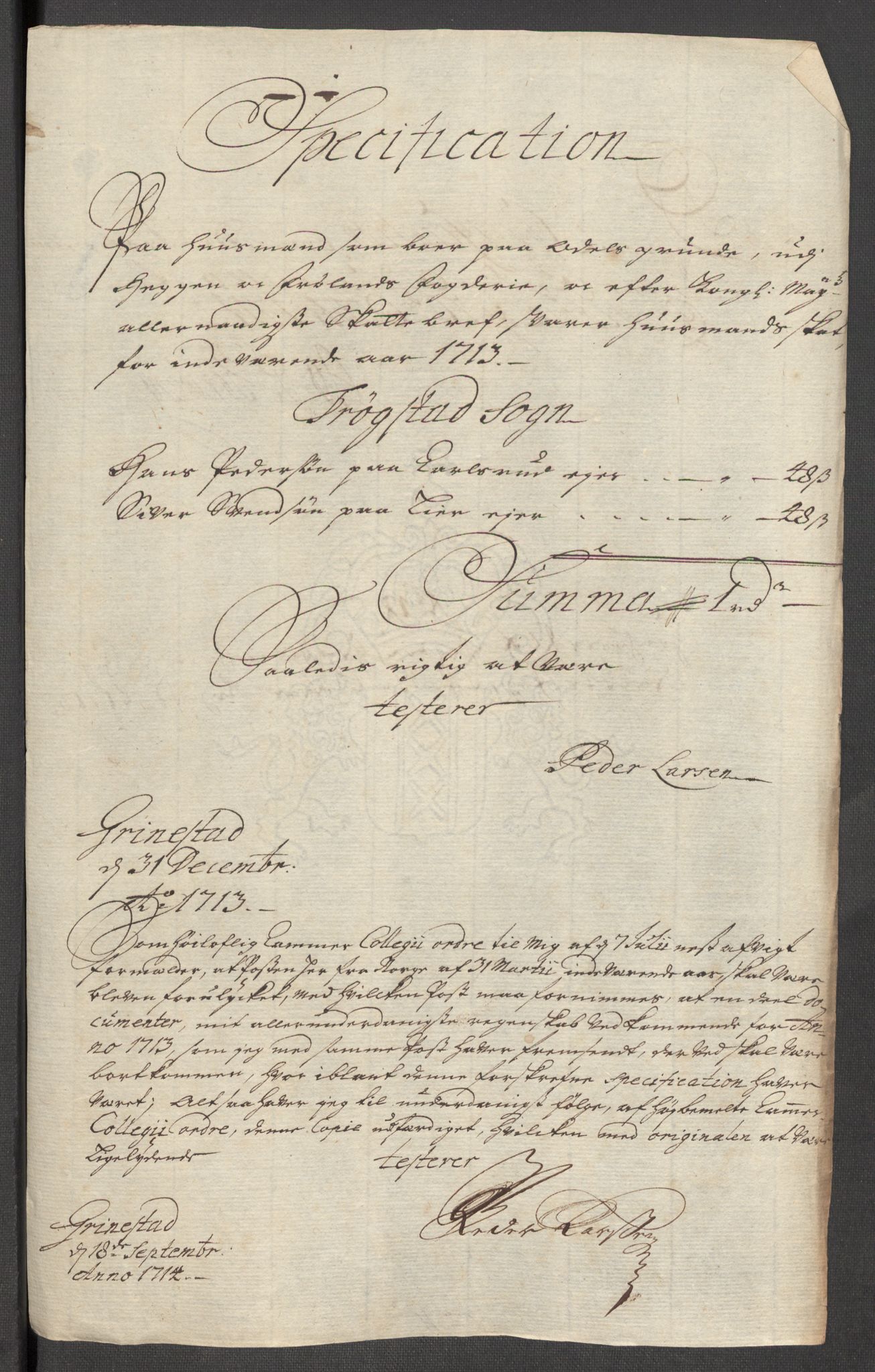 Rentekammeret inntil 1814, Reviderte regnskaper, Fogderegnskap, AV/RA-EA-4092/R07/L0306: Fogderegnskap Rakkestad, Heggen og Frøland, 1713, p. 241