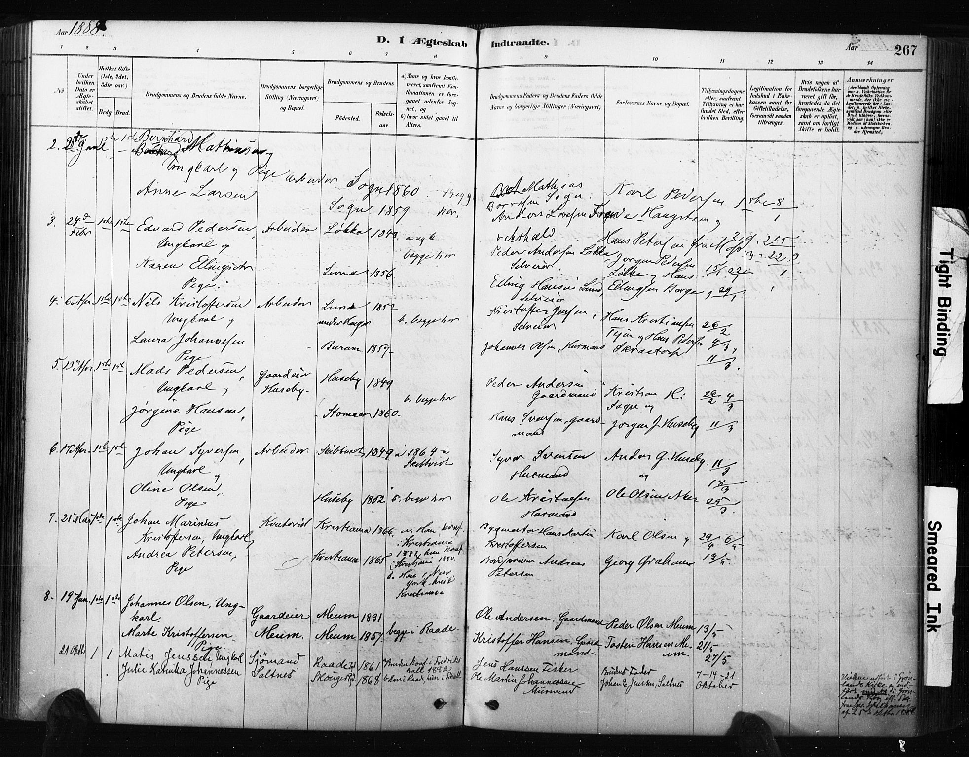 Råde prestekontor kirkebøker, AV/SAO-A-2009/F/Fa/L0007: Parish register (official) no. 7, 1878-1902, p. 267