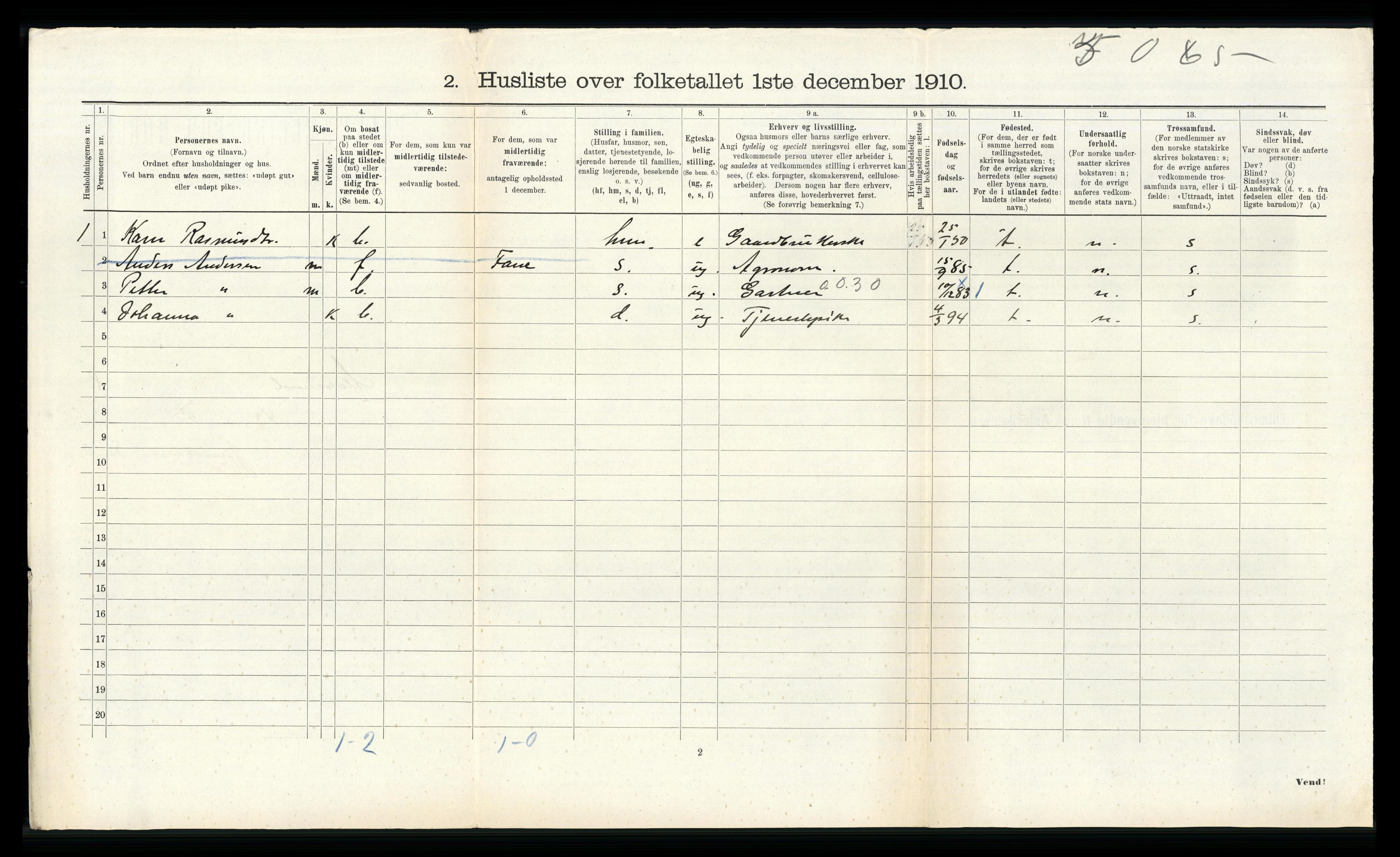 RA, 1910 census for Alversund, 1910, p. 637