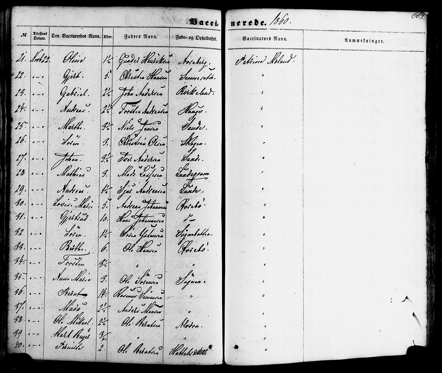 Gaular sokneprestembete, AV/SAB-A-80001/H/Haa: Parish register (official) no. A 5, 1860-1881, p. 609