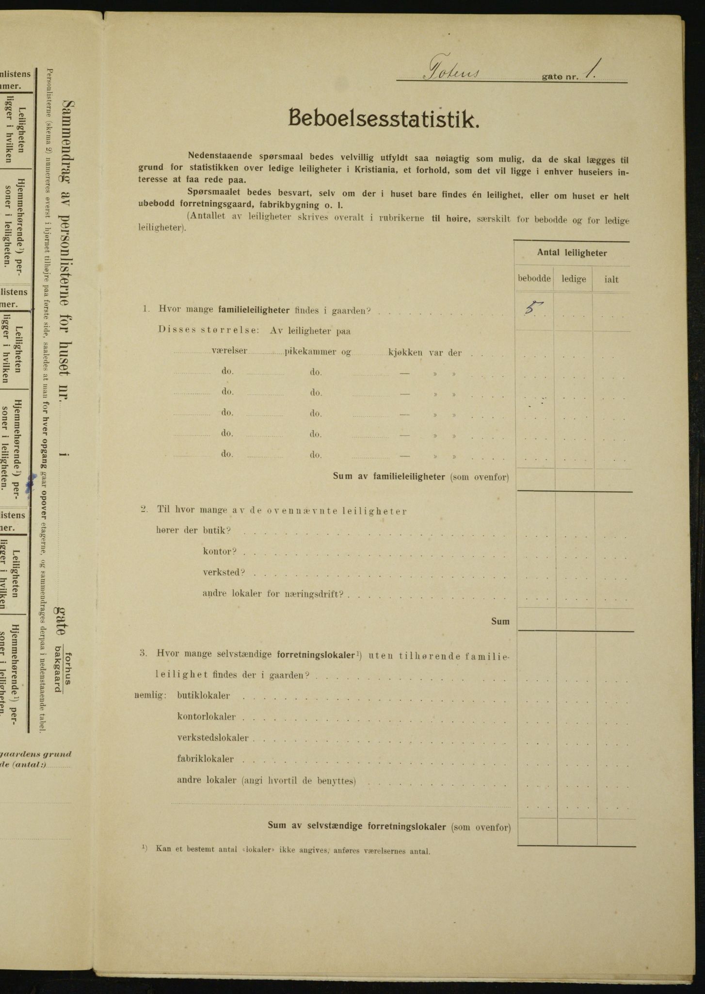 OBA, Municipal Census 1910 for Kristiania, 1910, p. 109517