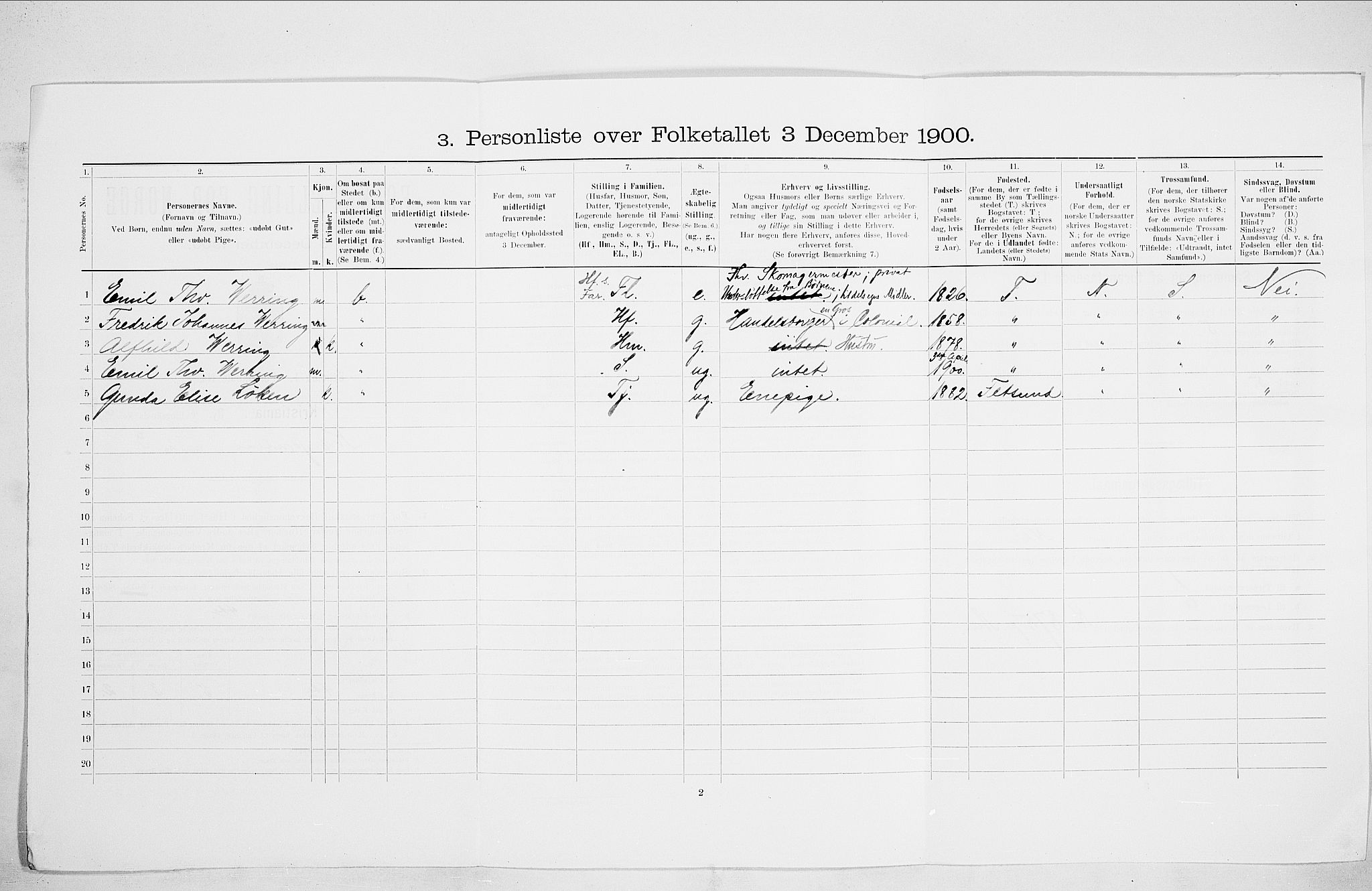 SAO, 1900 census for Kristiania, 1900, p. 49764