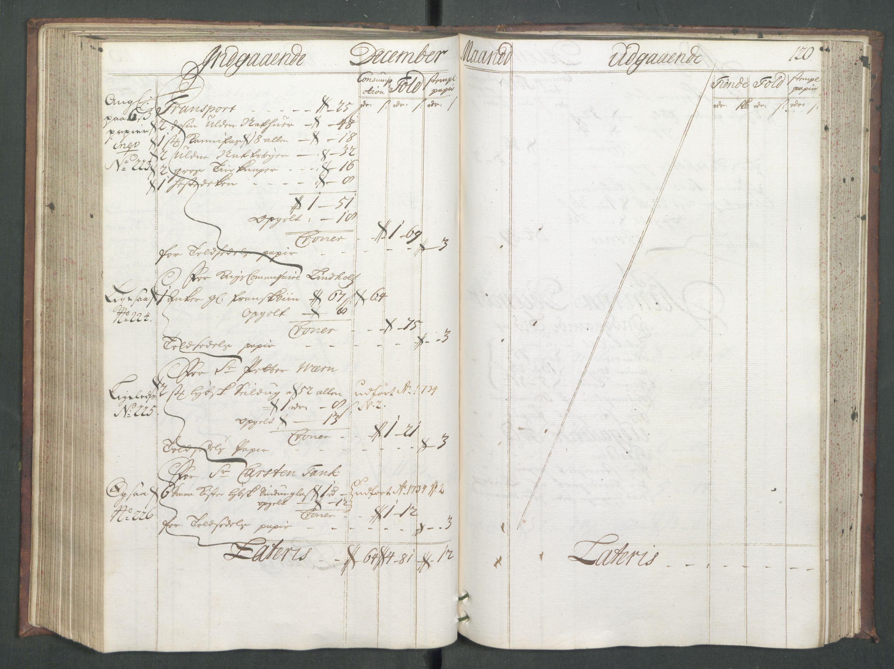 Generaltollkammeret, tollregnskaper, AV/RA-EA-5490/R02/L0008/0001: Tollregnskaper Fredrikstad / Hovedtollbok, 1733, p. 119b-120a