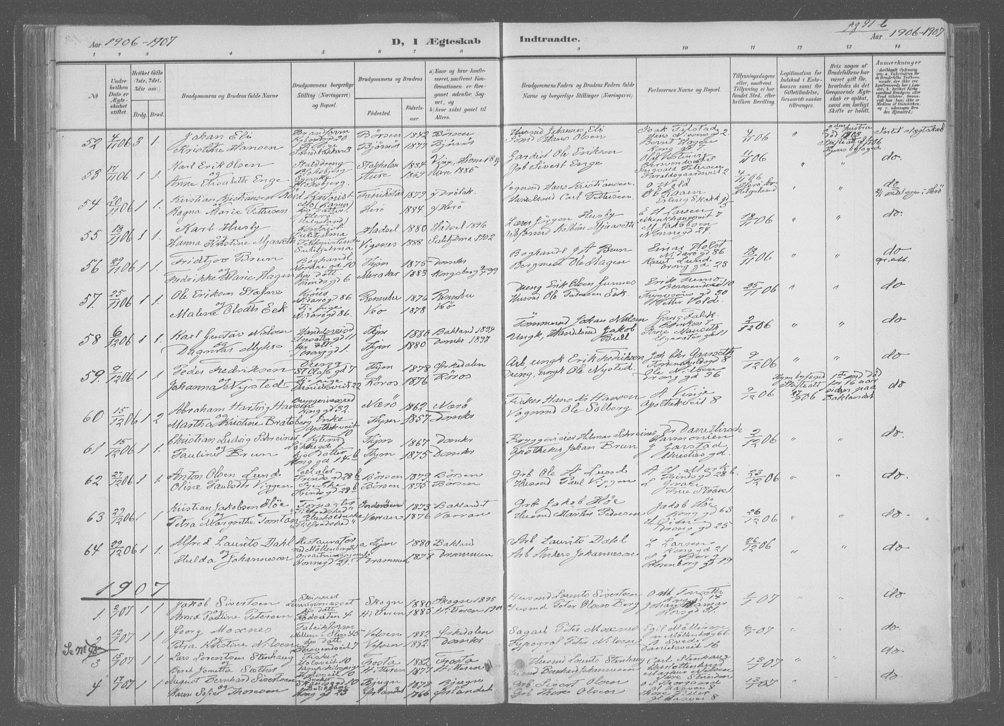Ministerialprotokoller, klokkerbøker og fødselsregistre - Sør-Trøndelag, SAT/A-1456/601/L0064: Parish register (official) no. 601A31, 1891-1911, p. 91l