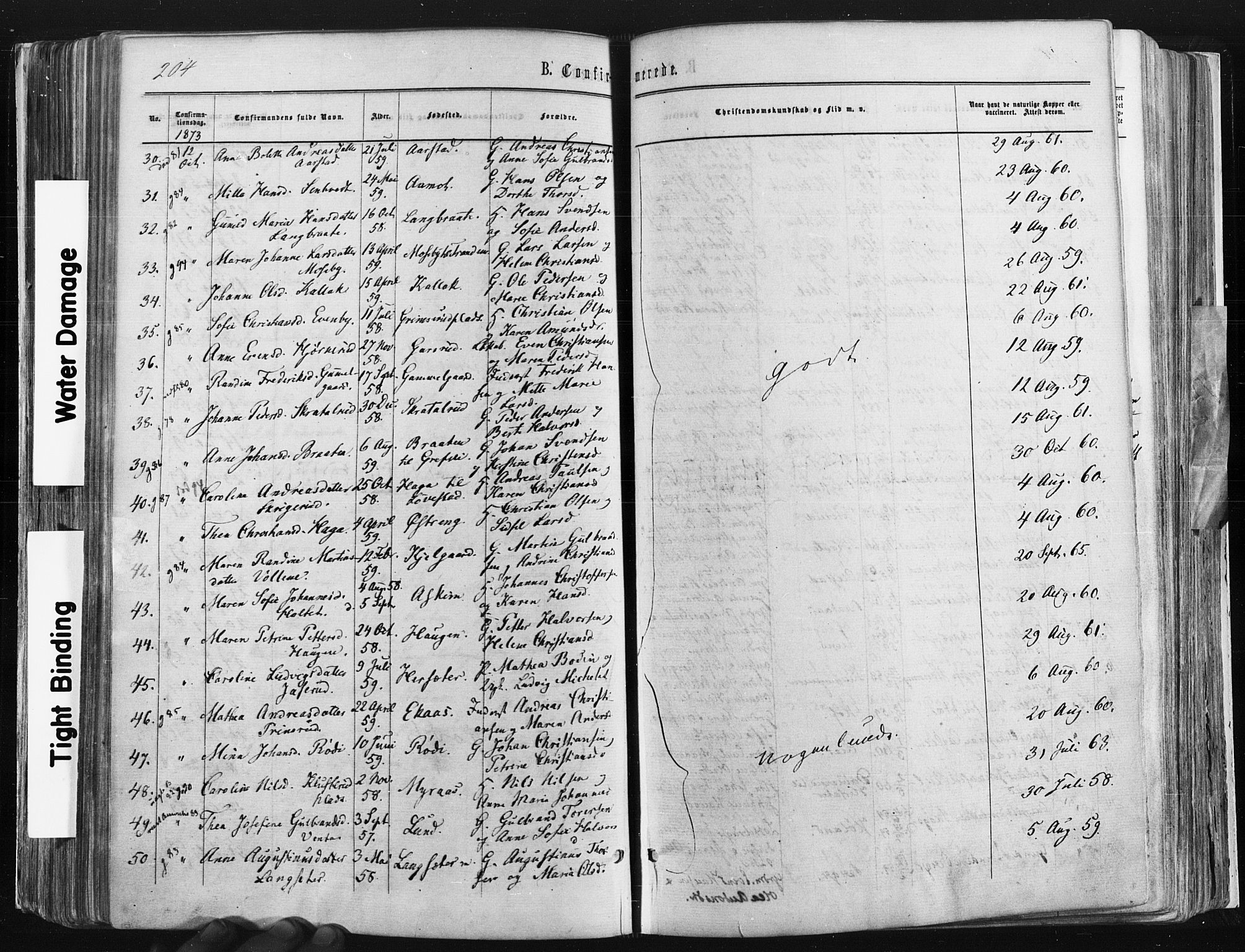 Trøgstad prestekontor Kirkebøker, SAO/A-10925/F/Fa/L0009: Parish register (official) no. I 9, 1865-1877, p. 204