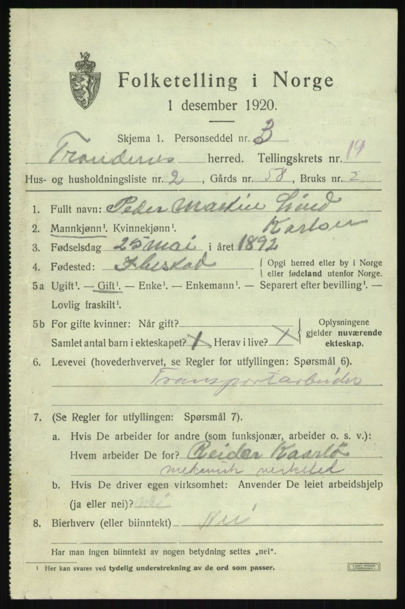 SATØ, 1920 census for Trondenes, 1920, p. 13360