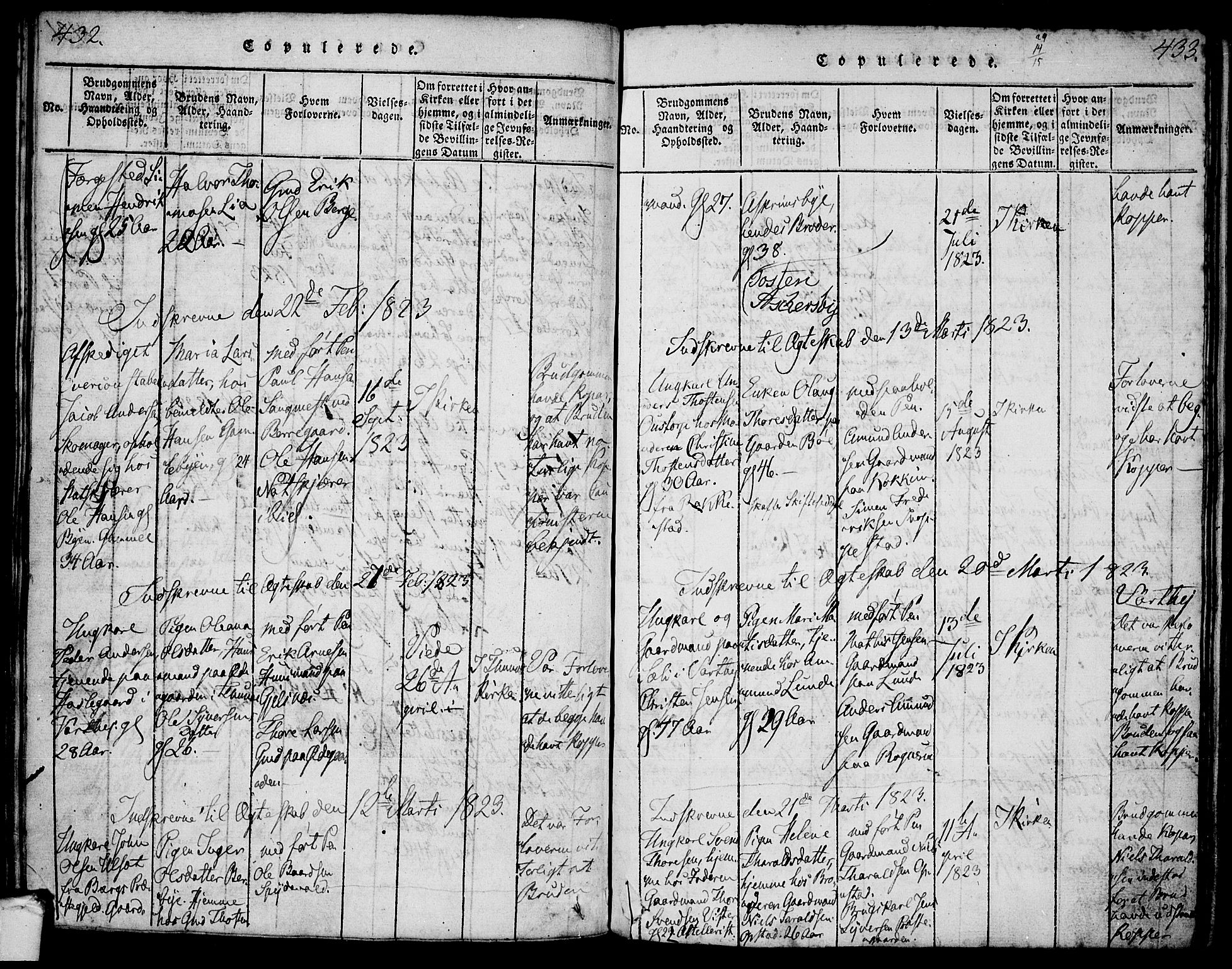 Tune prestekontor Kirkebøker, SAO/A-2007/F/Fa/L0005: Parish register (official) no. 5, 1815-1823, p. 432-433
