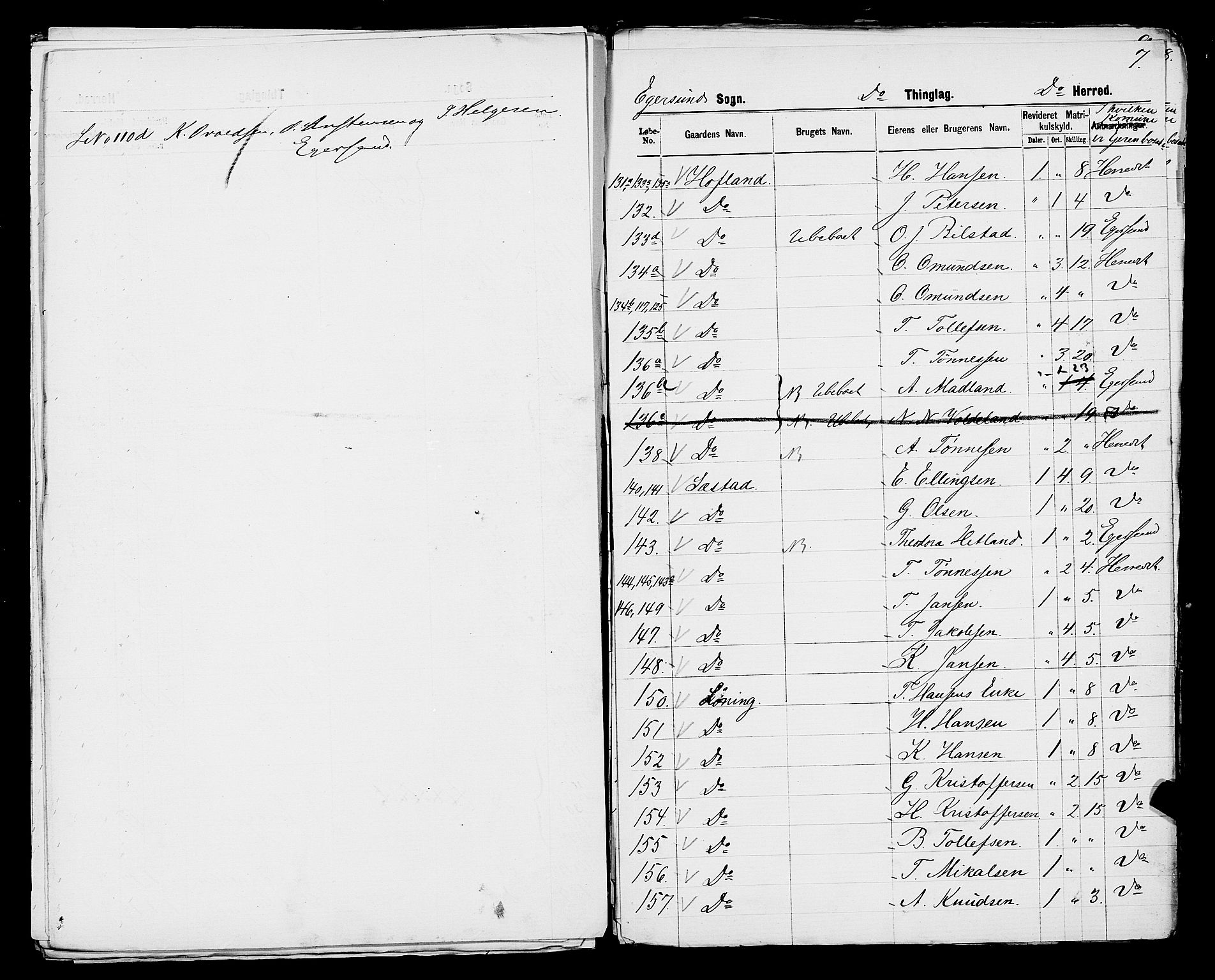 SAST, 1875 census for 1116L Eigersund/Eigersund og Ogna, 1875, p. 32