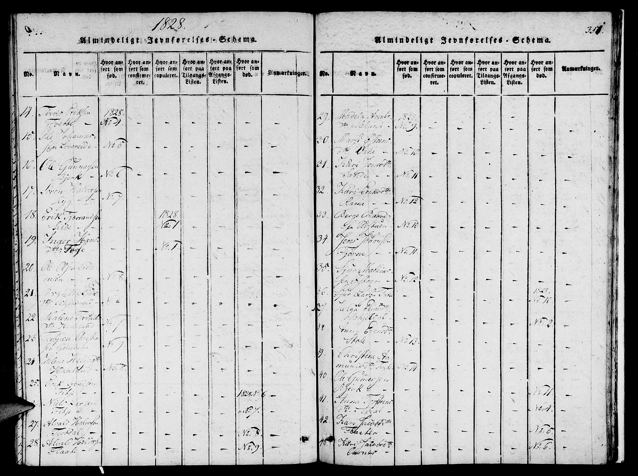 Etne sokneprestembete, SAB/A-75001/H/Haa: Parish register (official) no. A 6, 1815-1831, p. 351