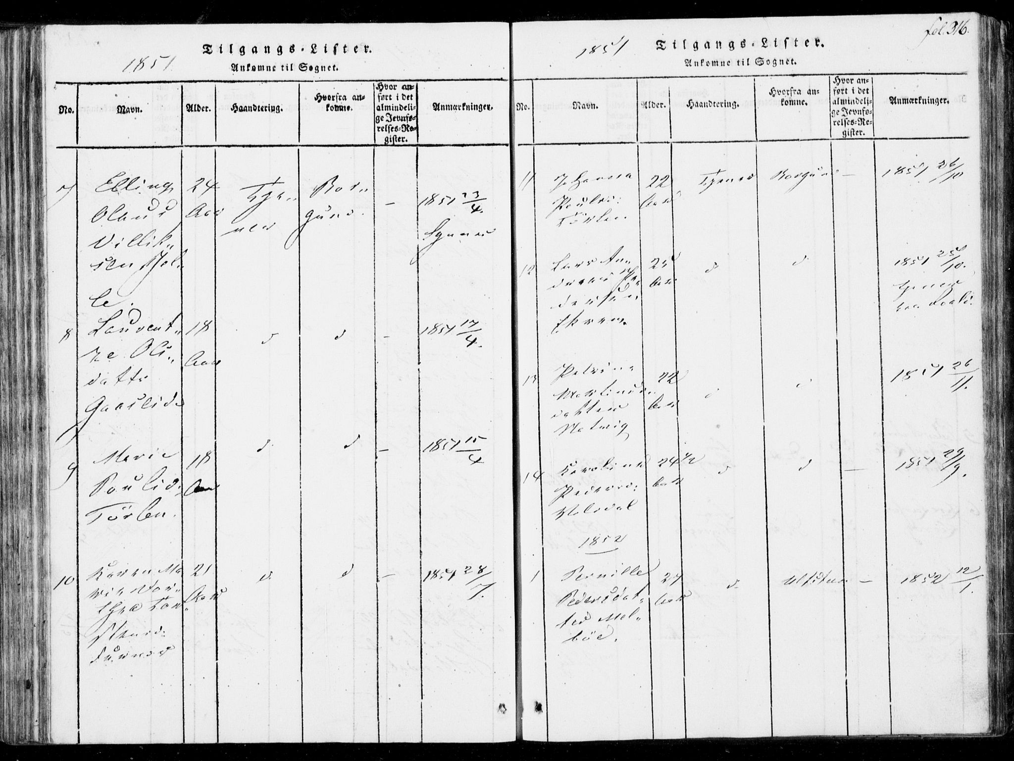 Ministerialprotokoller, klokkerbøker og fødselsregistre - Møre og Romsdal, SAT/A-1454/537/L0517: Parish register (official) no. 537A01, 1818-1862, p. 316