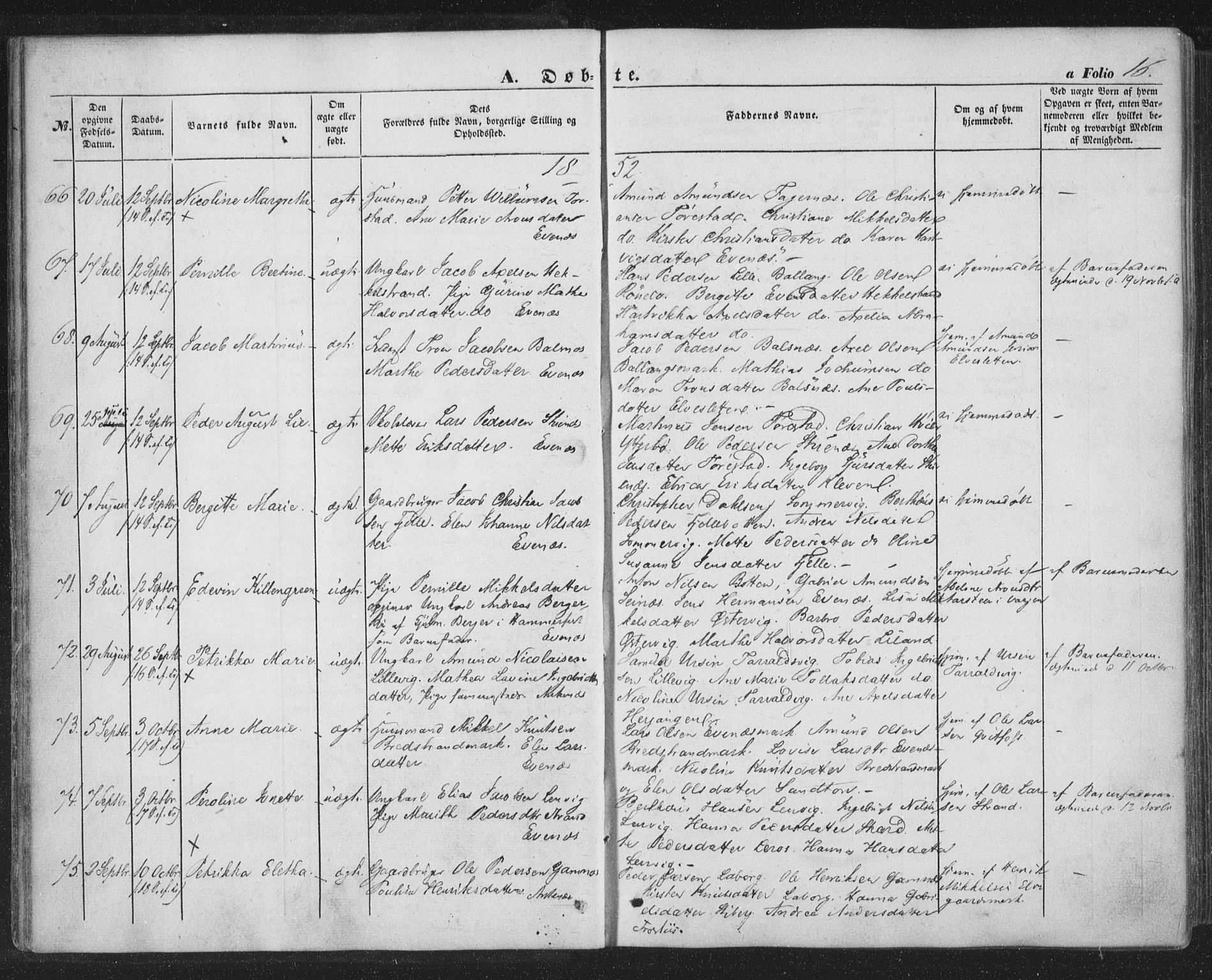 Ministerialprotokoller, klokkerbøker og fødselsregistre - Nordland, SAT/A-1459/863/L0895: Parish register (official) no. 863A07, 1851-1860, p. 16