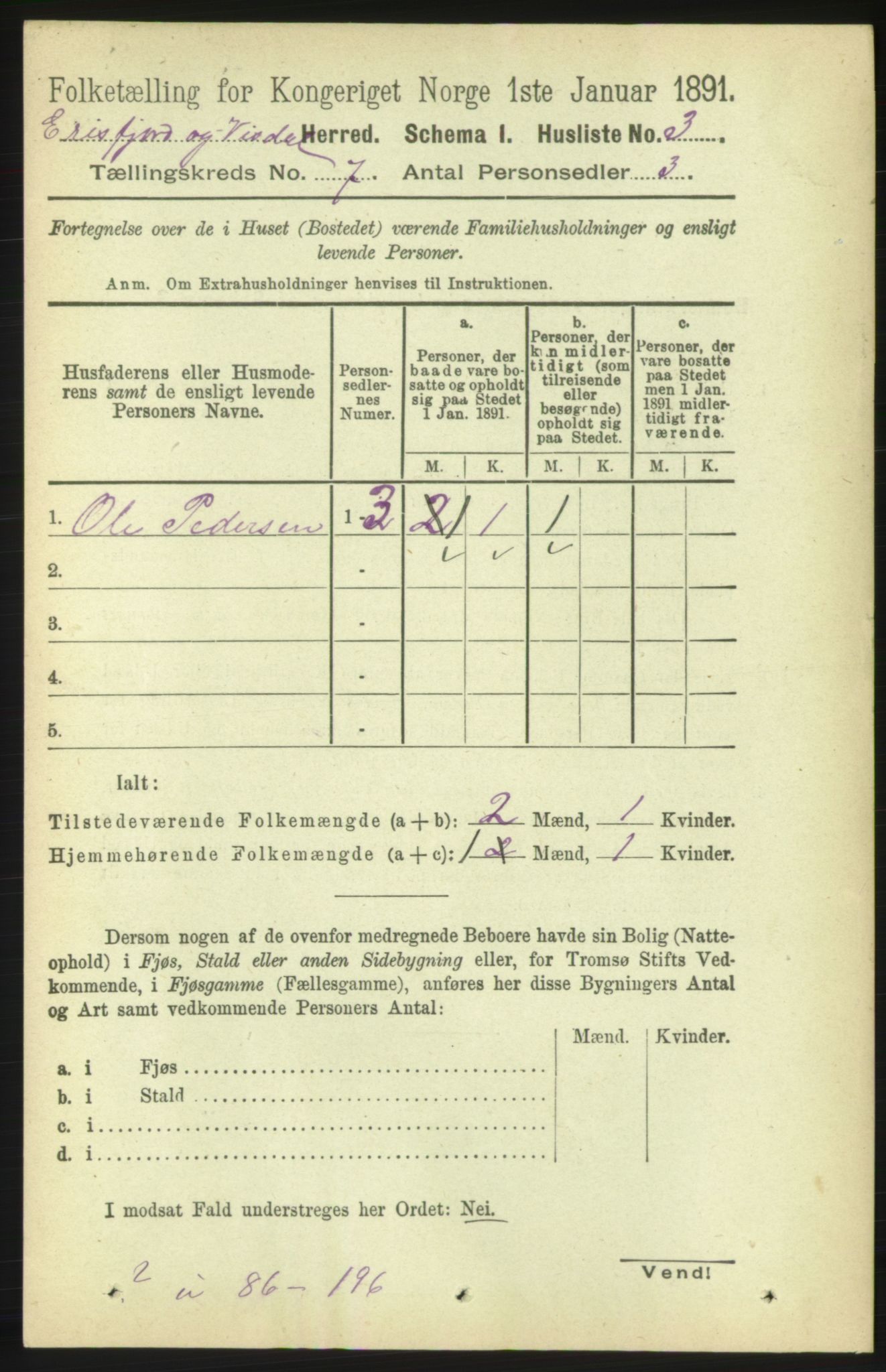 RA, 1891 census for 1542 Eresfjord og Vistdal, 1891, p. 1917