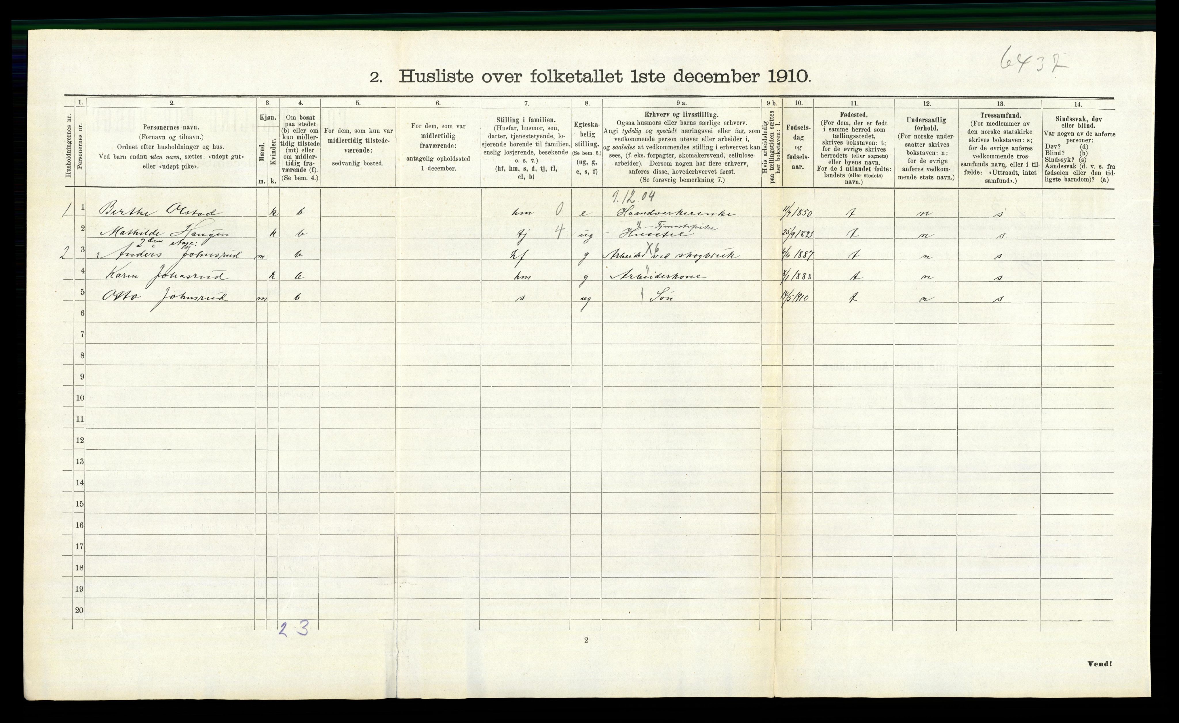 RA, 1910 census for Ådal, 1910, p. 886