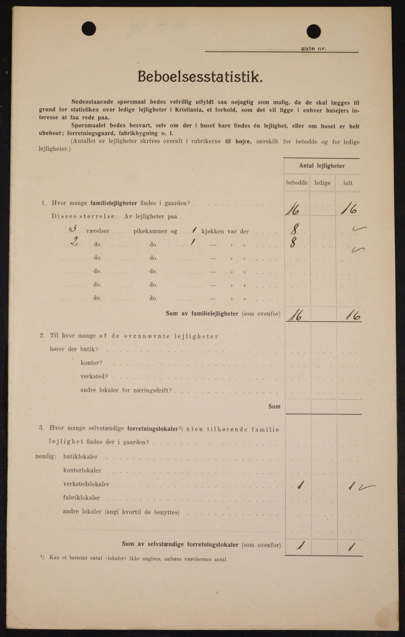 OBA, Municipal Census 1909 for Kristiania, 1909, p. 93564