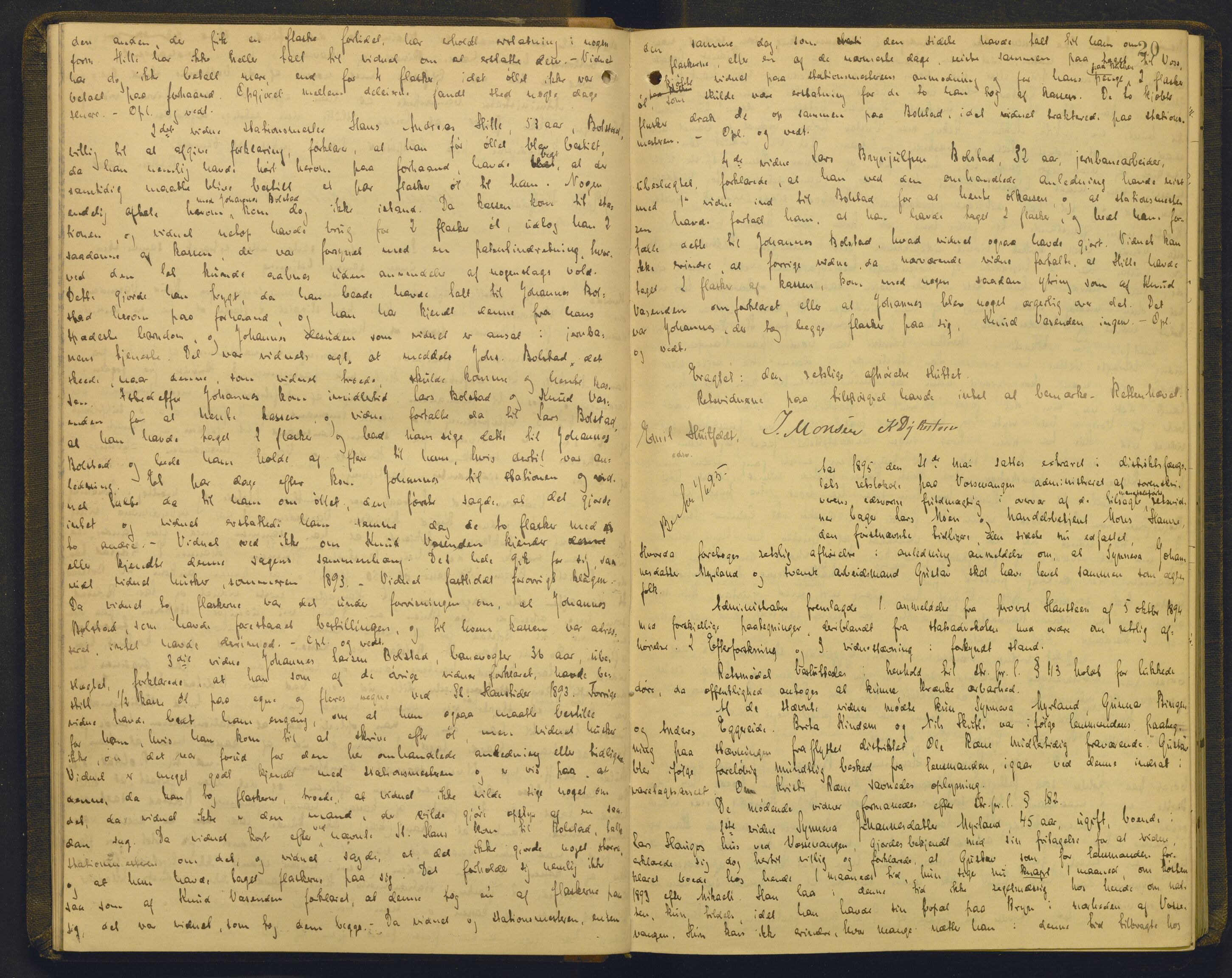 Hardanger og Voss sorenskriveri, AV/SAB-A-2501/1/1B/1Bd/L0004: Ekstrarettsprotokoll for Hardanger og Voss, 1895-1897, p. 19b-20a