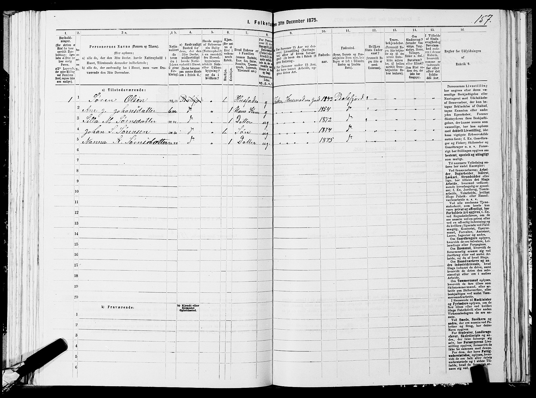 SATØ, 1875 census for 1933P Balsfjord, 1875, p. 1757