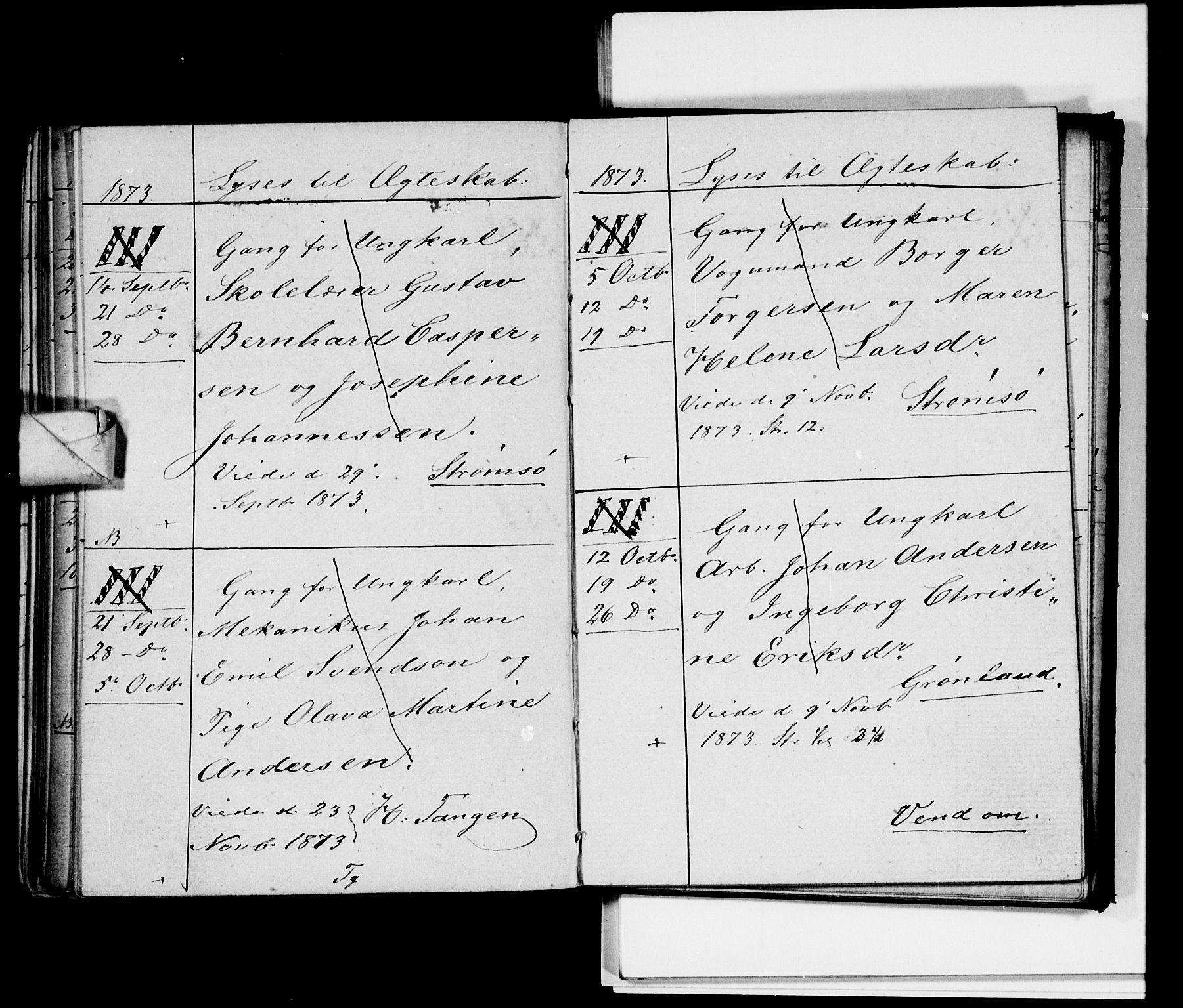 Strømsø kirkebøker, AV/SAKO-A-246/H/Ha/L0003: Banns register no. 3, 1866-1874