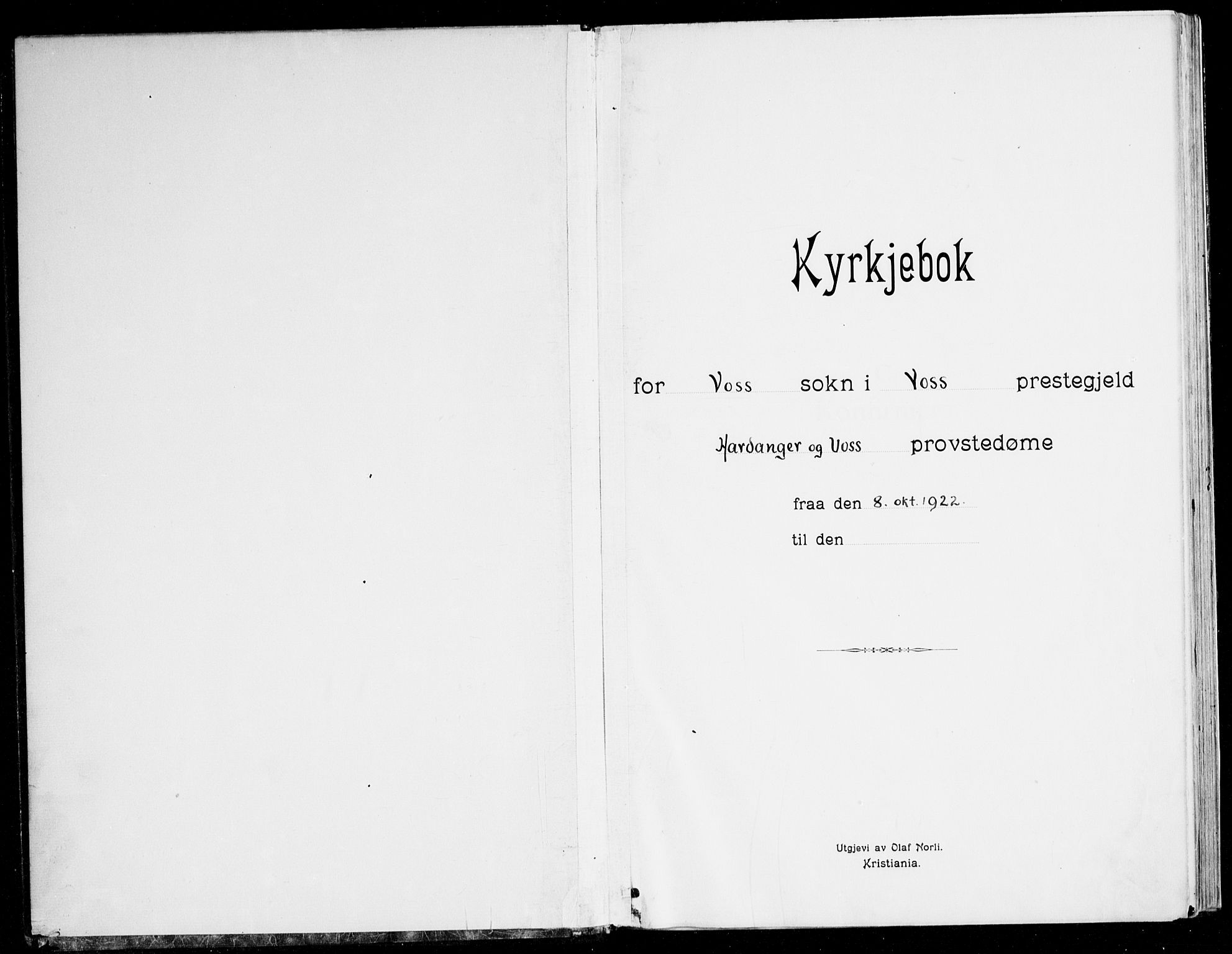 Voss sokneprestembete, AV/SAB-A-79001/H/Haa: Parish register (official) no. B 3, 1922-1942