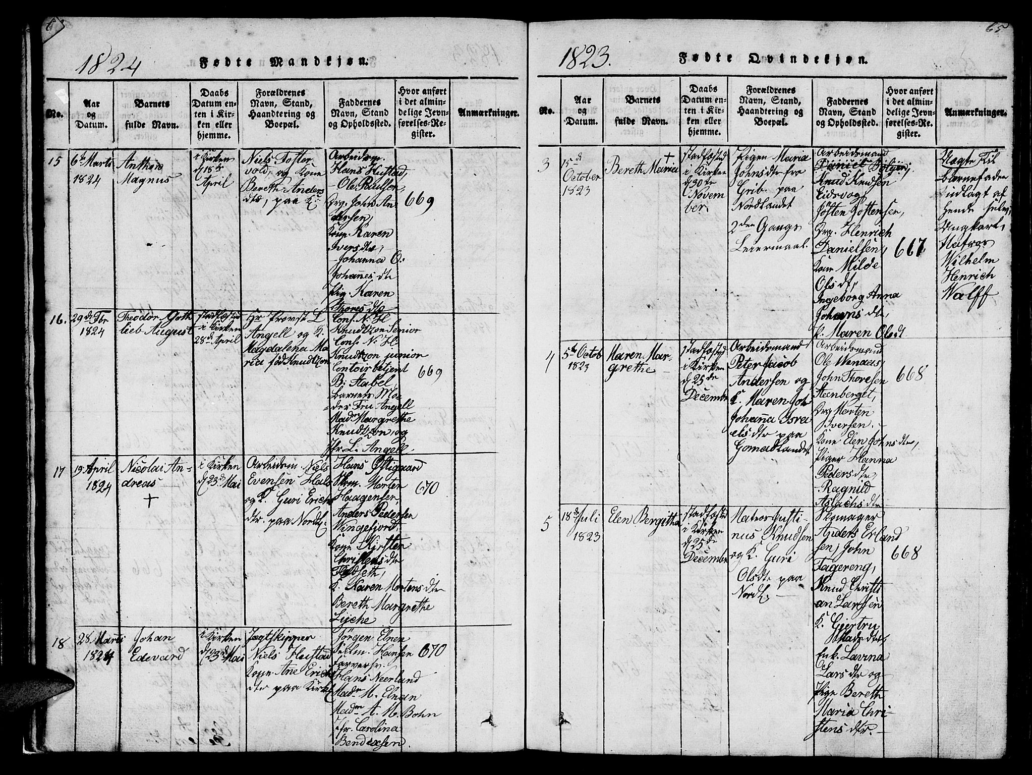 Ministerialprotokoller, klokkerbøker og fødselsregistre - Møre og Romsdal, SAT/A-1454/572/L0856: Parish register (copy) no. 572C01, 1819-1832, p. 64-65