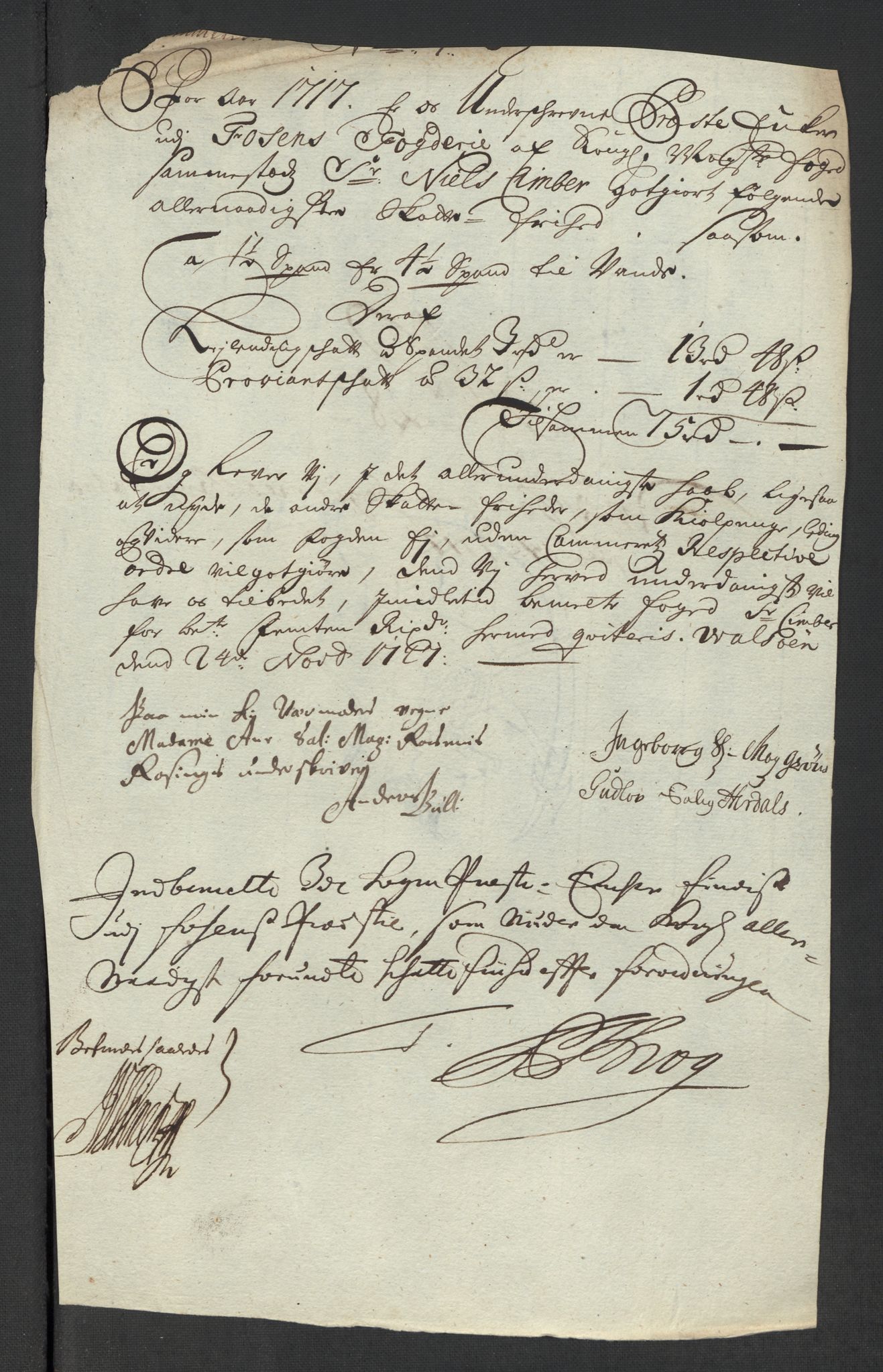 Rentekammeret inntil 1814, Reviderte regnskaper, Fogderegnskap, AV/RA-EA-4092/R57/L3865: Fogderegnskap Fosen, 1717, p. 202