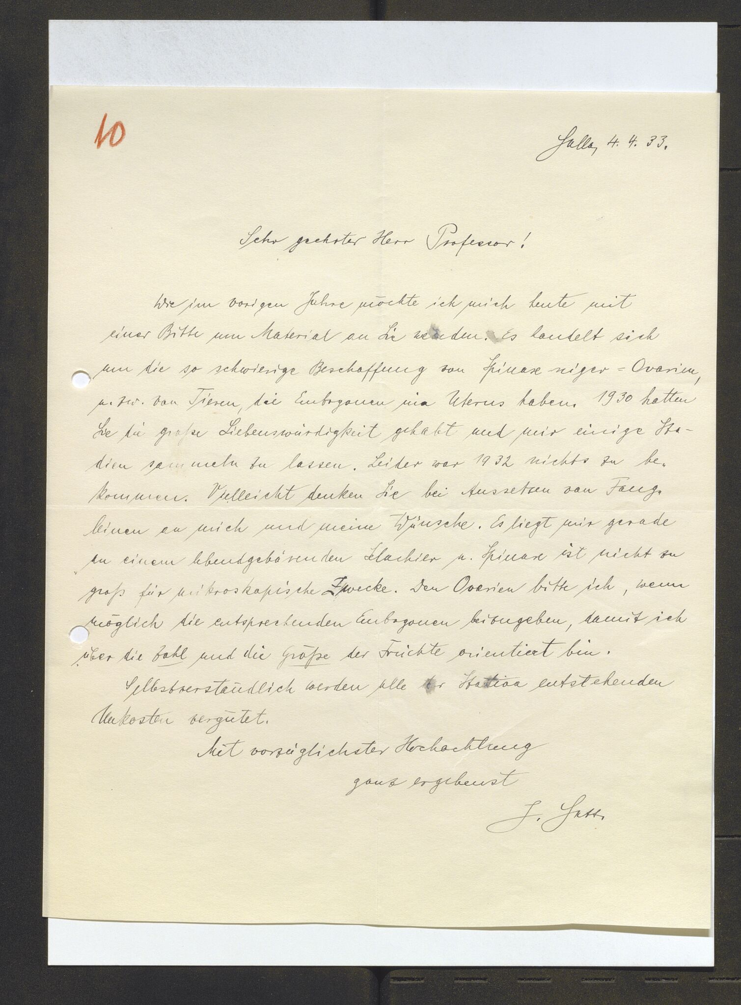 Bergens Museum, AV/SAB-A-17301/13/D/L0002: Korrespondanse , 1928-1940, p. 592