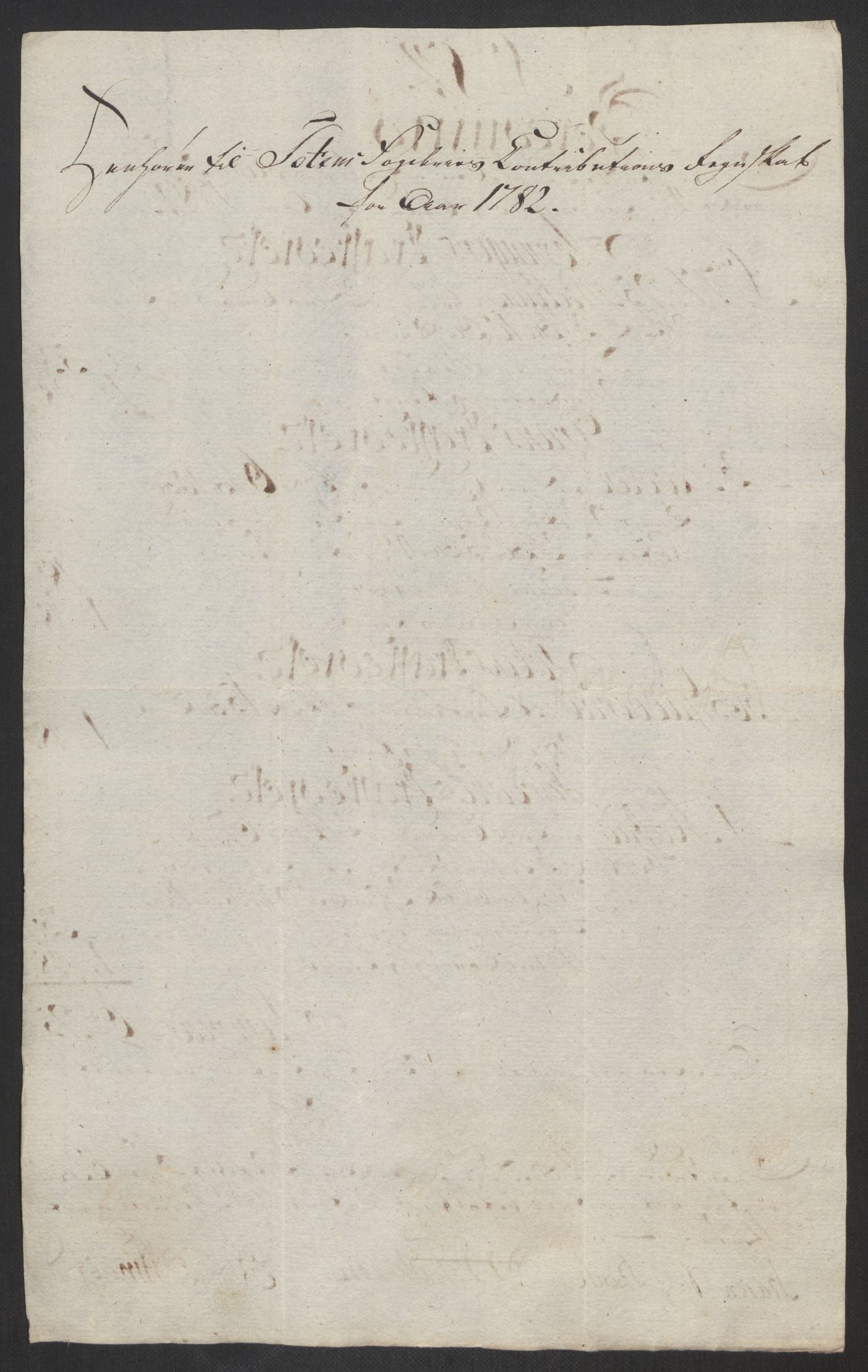 Rentekammeret inntil 1814, Reviderte regnskaper, Fogderegnskap, RA/EA-4092/R19/L1369: Fogderegnskap Toten, Hadeland og Vardal, 1782, p. 274