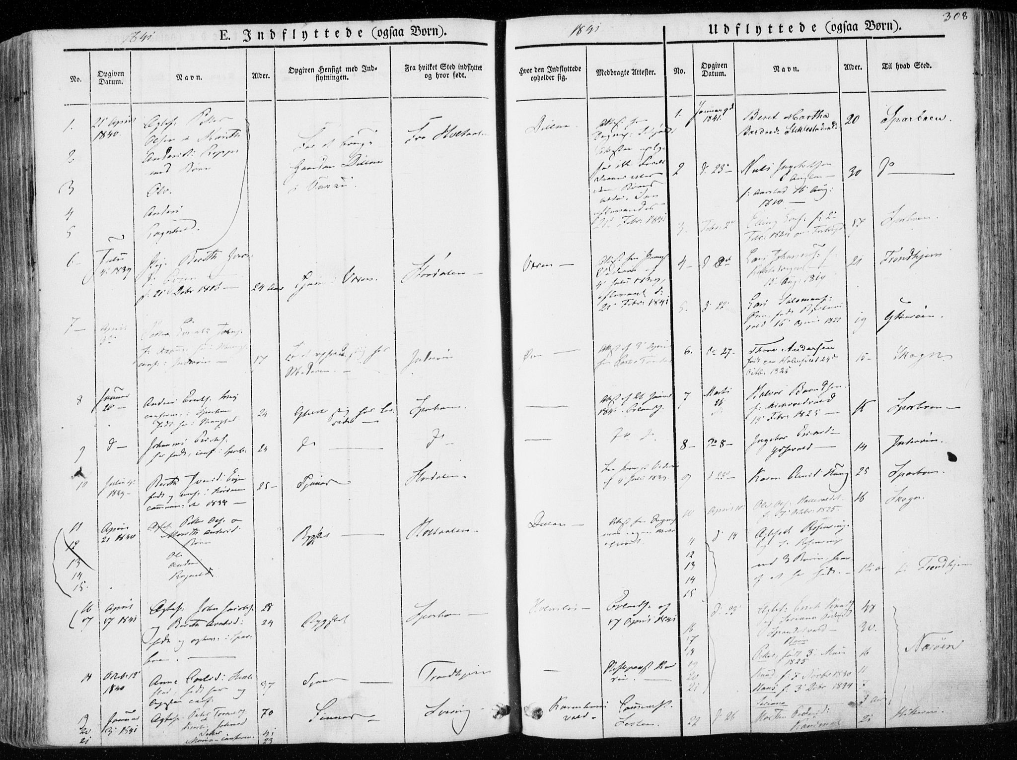 Ministerialprotokoller, klokkerbøker og fødselsregistre - Nord-Trøndelag, SAT/A-1458/723/L0239: Parish register (official) no. 723A08, 1841-1851, p. 308