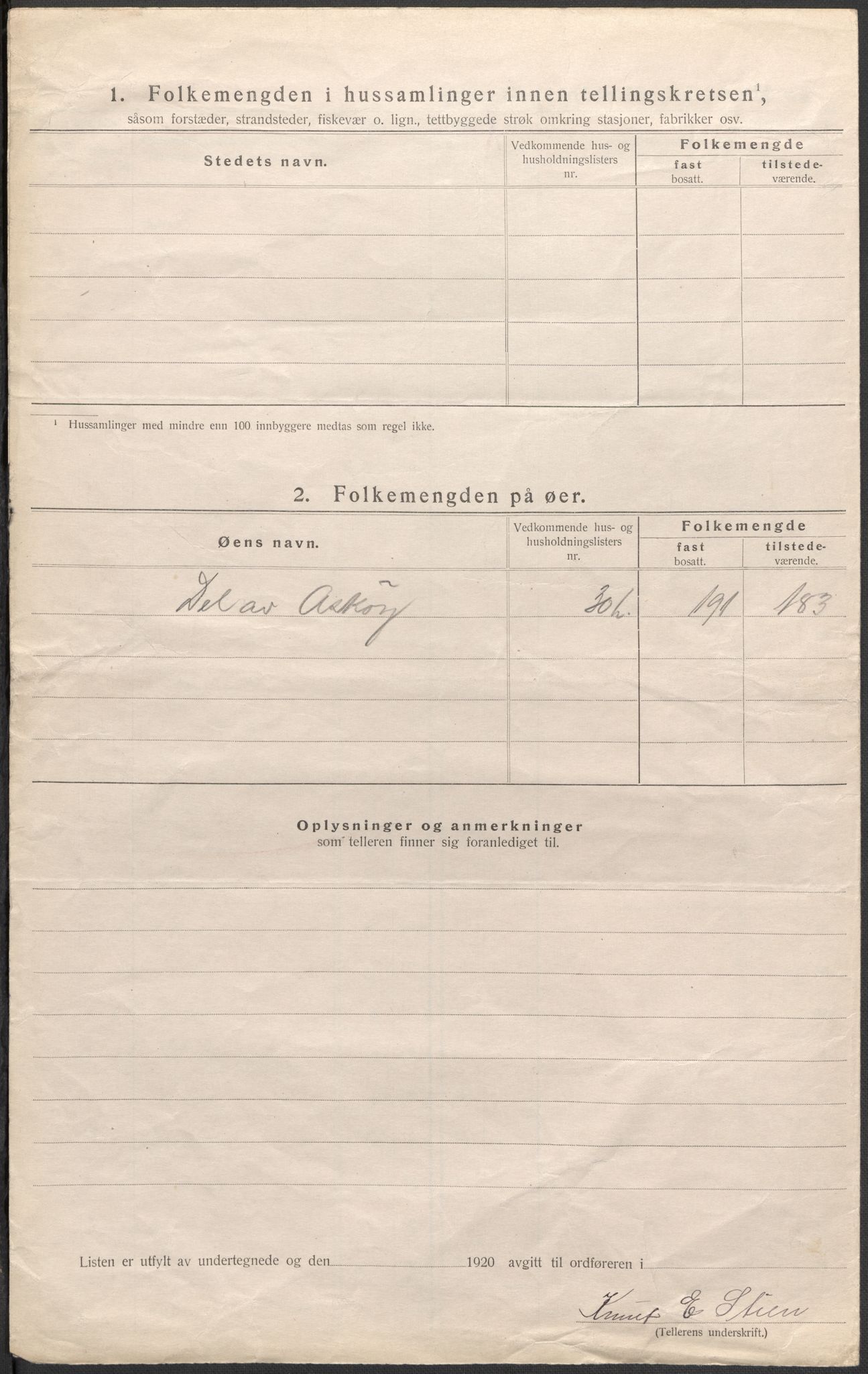 SAB, 1920 census for Alversund, 1920, p. 7