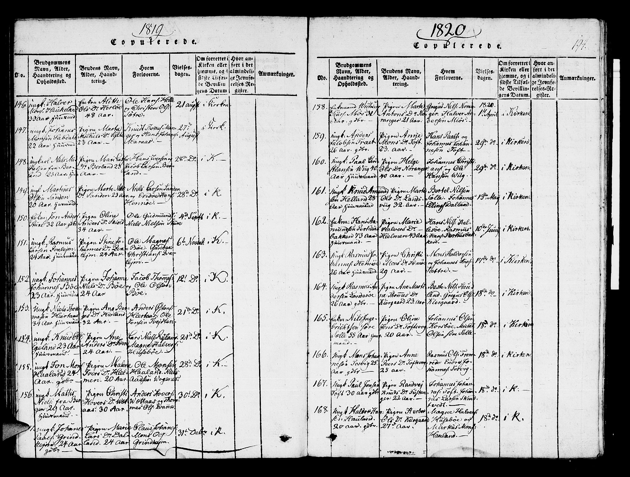 Manger sokneprestembete, SAB/A-76801/H/Haa: Parish register (official) no. A 3, 1816-1824, p. 194