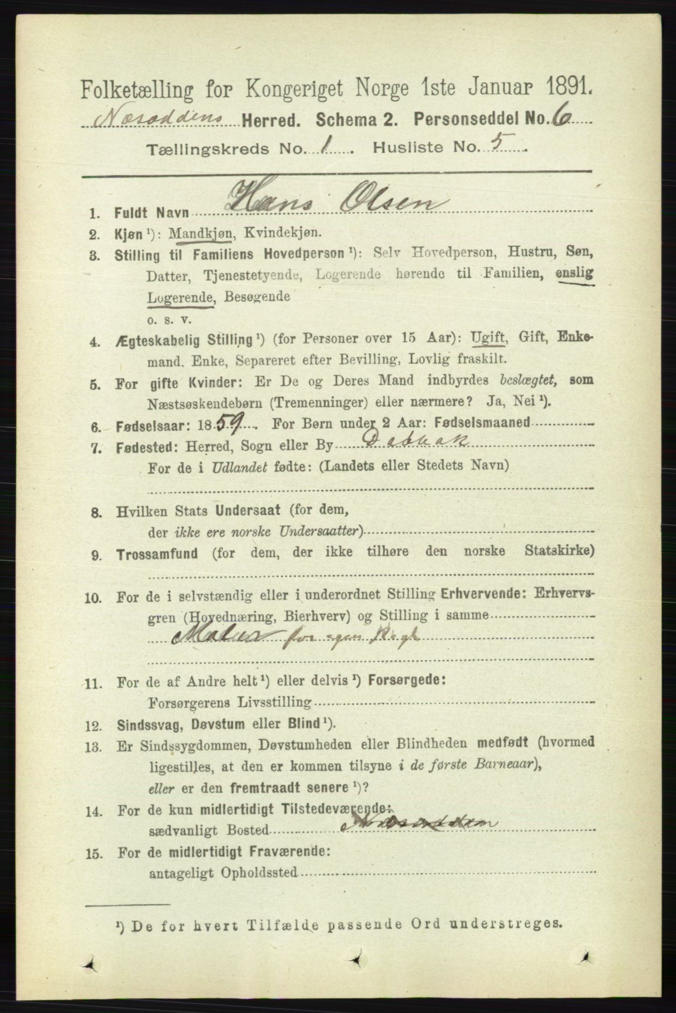 RA, 1891 census for 0216 Nesodden, 1891, p. 117