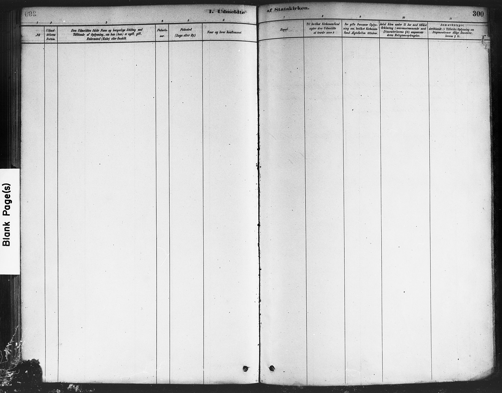 Drøbak prestekontor Kirkebøker, SAO/A-10142a/F/Fc/L0002: Parish register (official) no. III 2, 1878-1891, p. 300