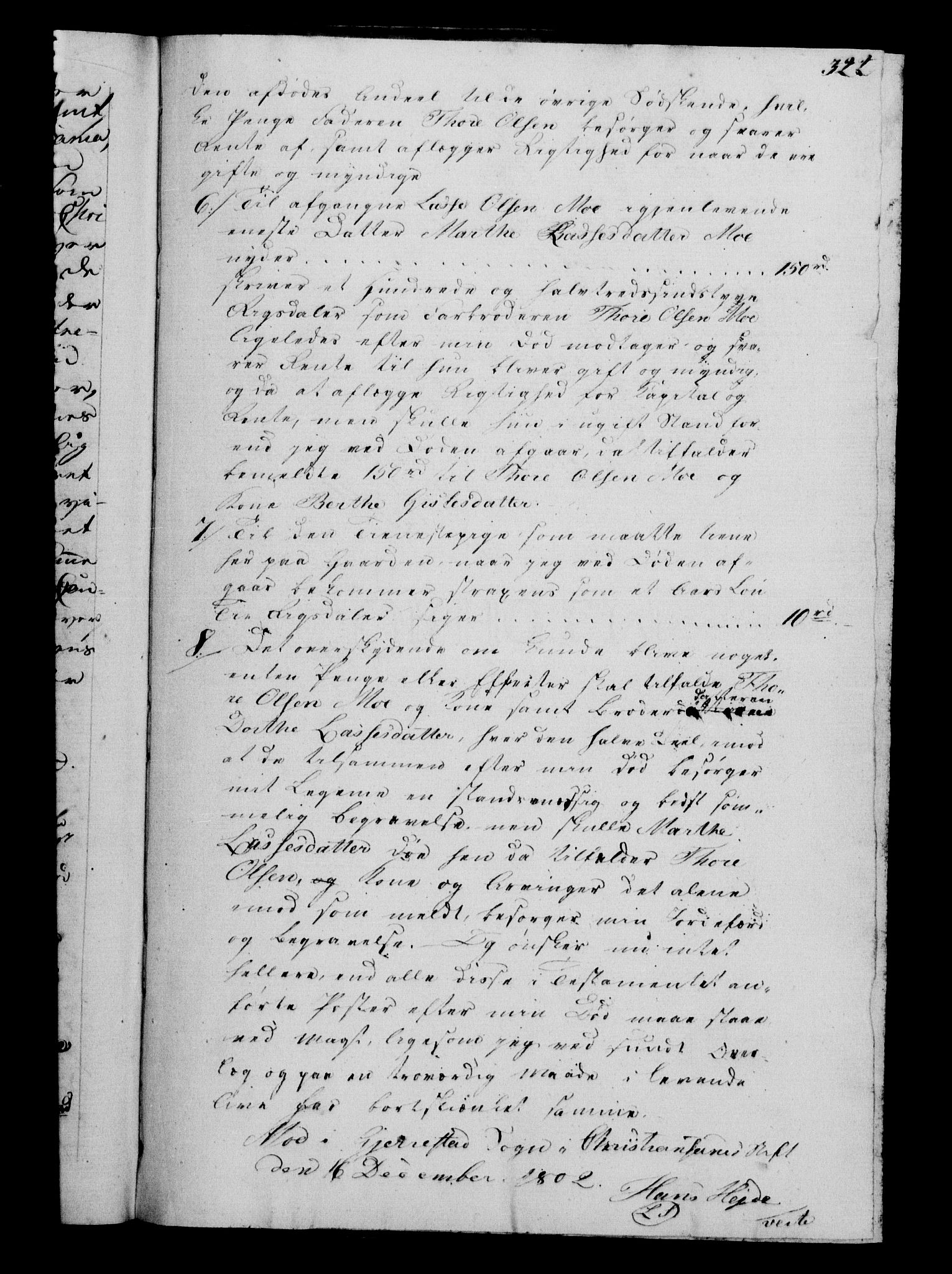 Danske Kanselli 1800-1814, RA/EA-3024/H/Hf/Hfb/Hfba/L0002: Registranter, 1802-1804, p. 322a