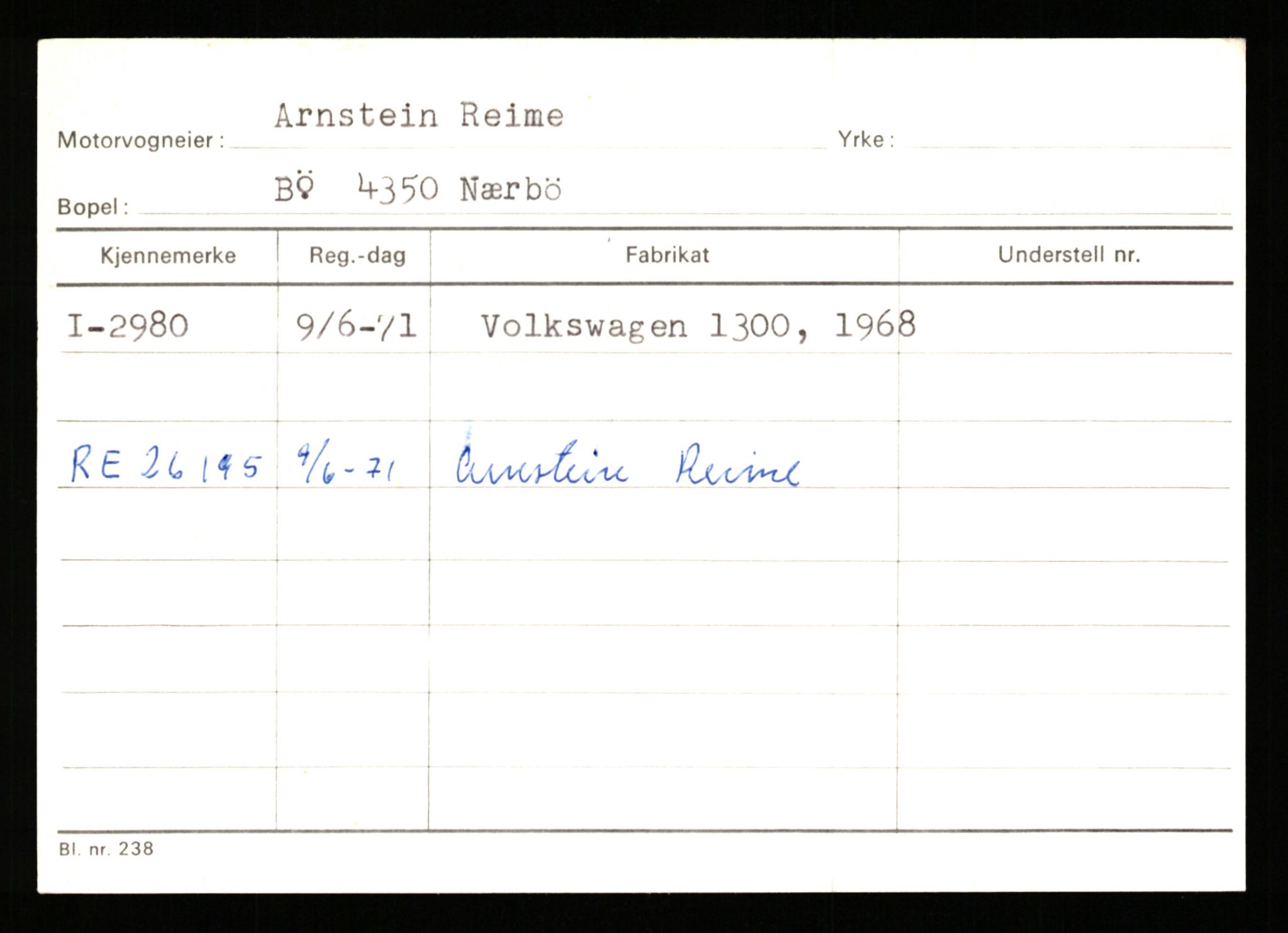 Stavanger trafikkstasjon, AV/SAST-A-101942/0/G/L0001: Registreringsnummer: 0 - 5782, 1930-1971, p. 1979