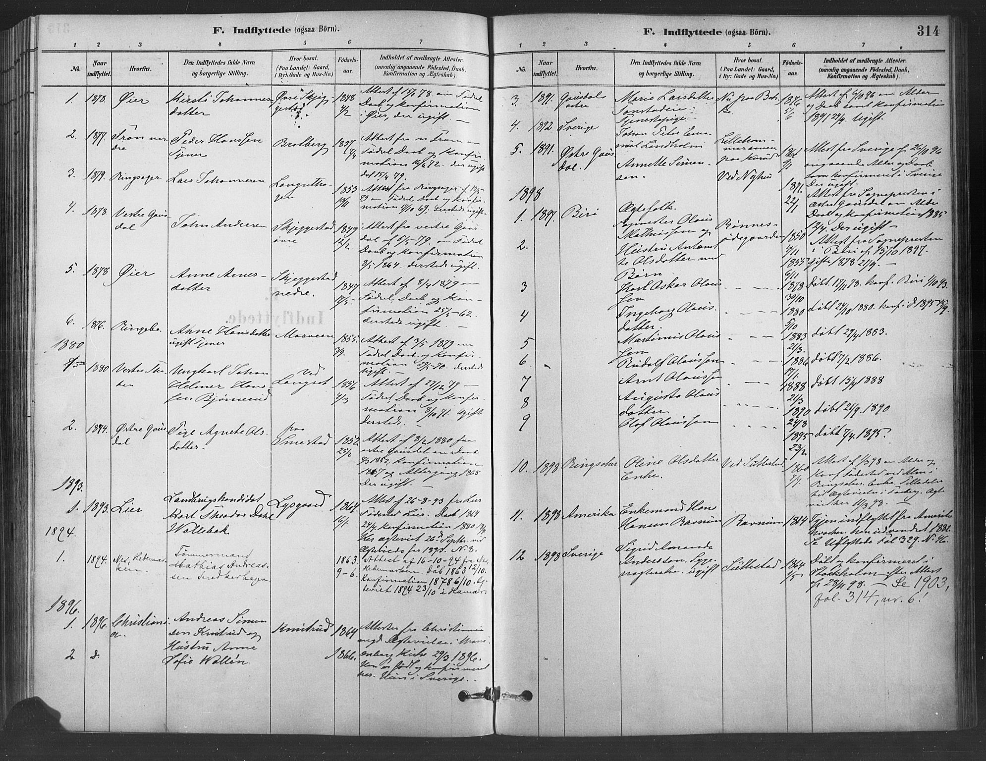 Fåberg prestekontor, AV/SAH-PREST-086/H/Ha/Haa/L0009: Parish register (official) no. 9, 1879-1898, p. 314