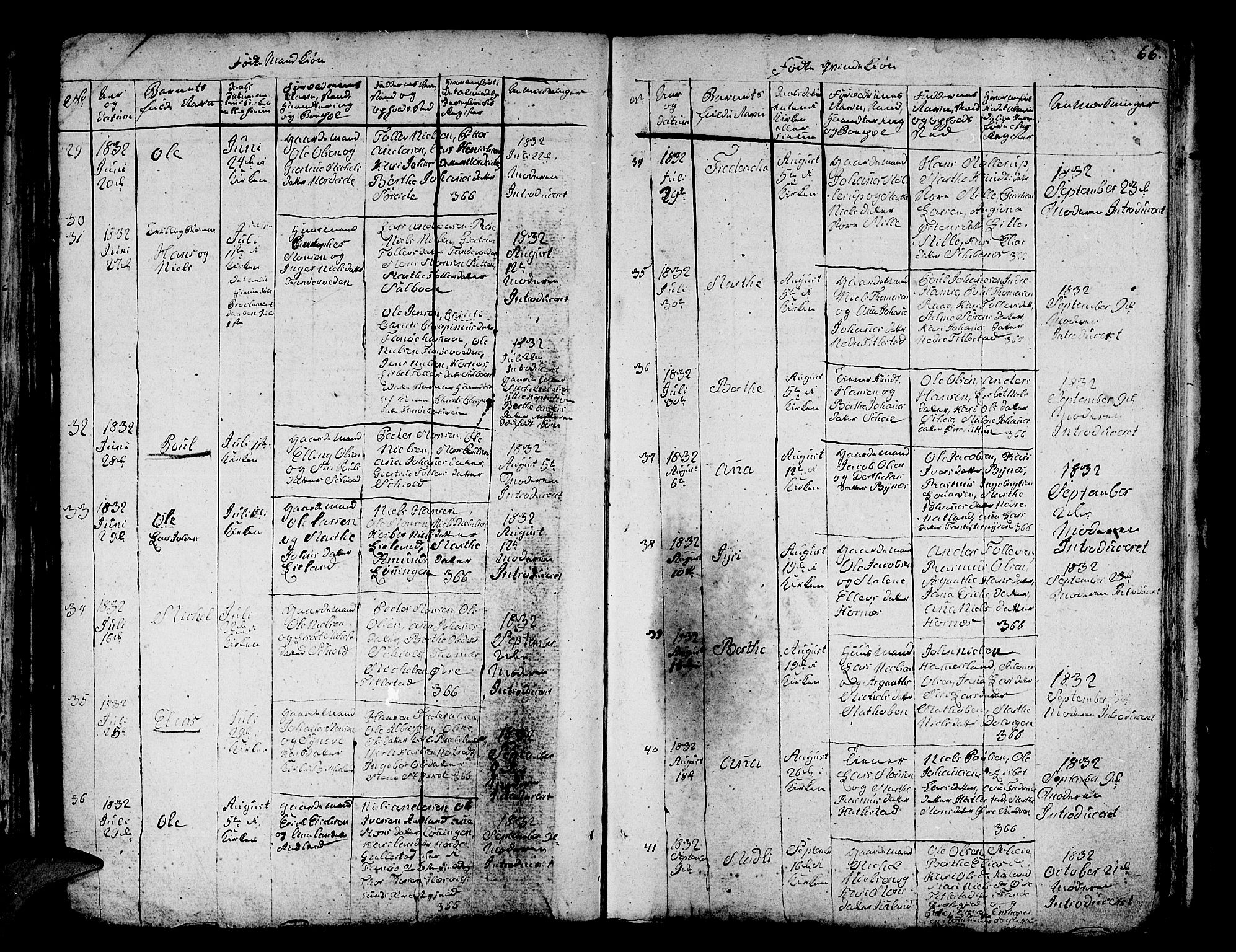 Fana Sokneprestembete, AV/SAB-A-75101/H/Hab/Habc/L0001: Parish register (copy) no. C 1, 1824-1837, p. 66