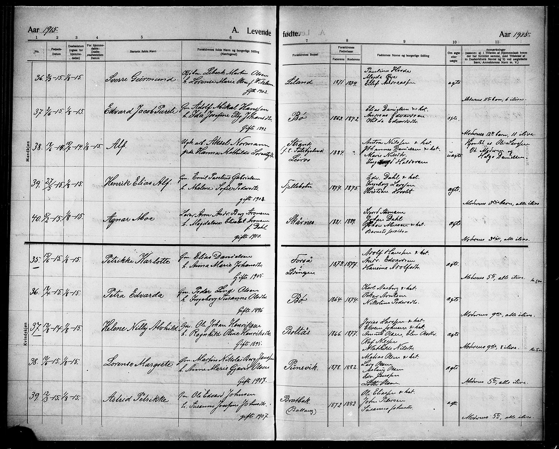 Ministerialprotokoller, klokkerbøker og fødselsregistre - Nordland, AV/SAT-A-1459/863/L0916: Parish register (copy) no. 863C06, 1907-1921