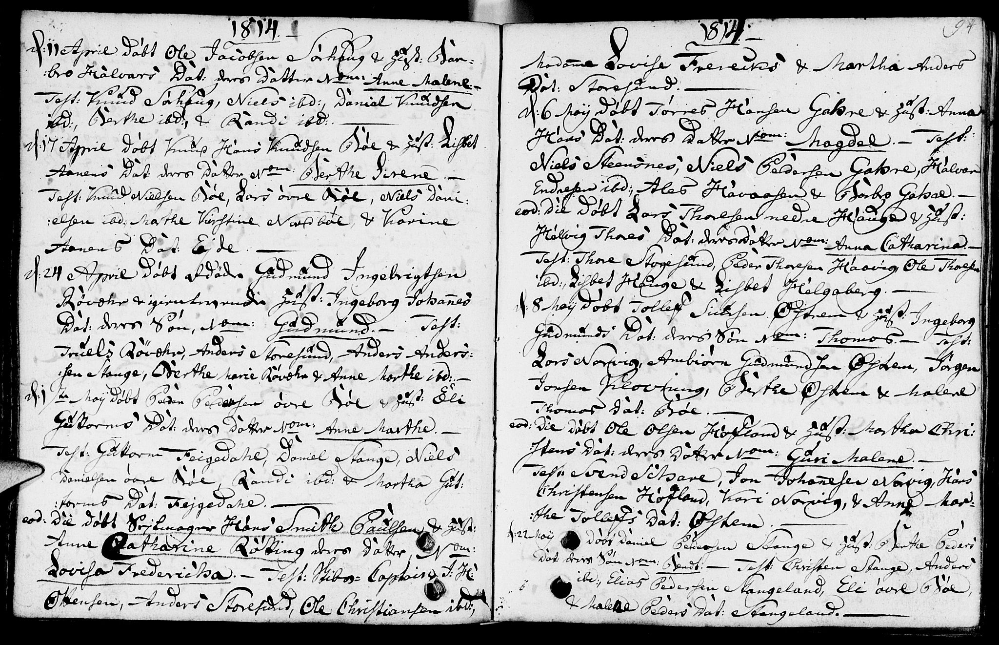 Torvastad sokneprestkontor, SAST/A -101857/H/Ha/Haa/L0002: Parish register (official) no. A 2, 1801-1817, p. 94