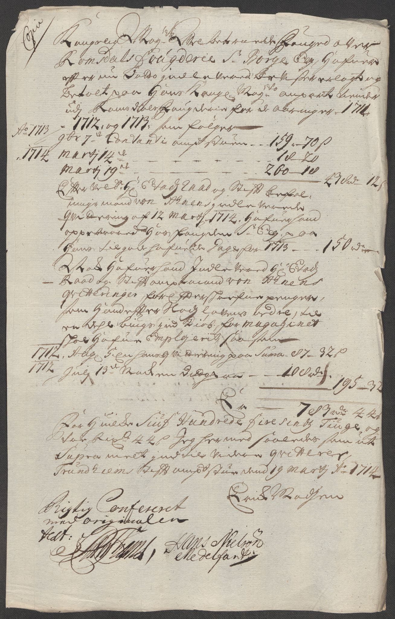 Rentekammeret inntil 1814, Reviderte regnskaper, Fogderegnskap, AV/RA-EA-4092/R55/L3662: Fogderegnskap Romsdal, 1713-1714, p. 245