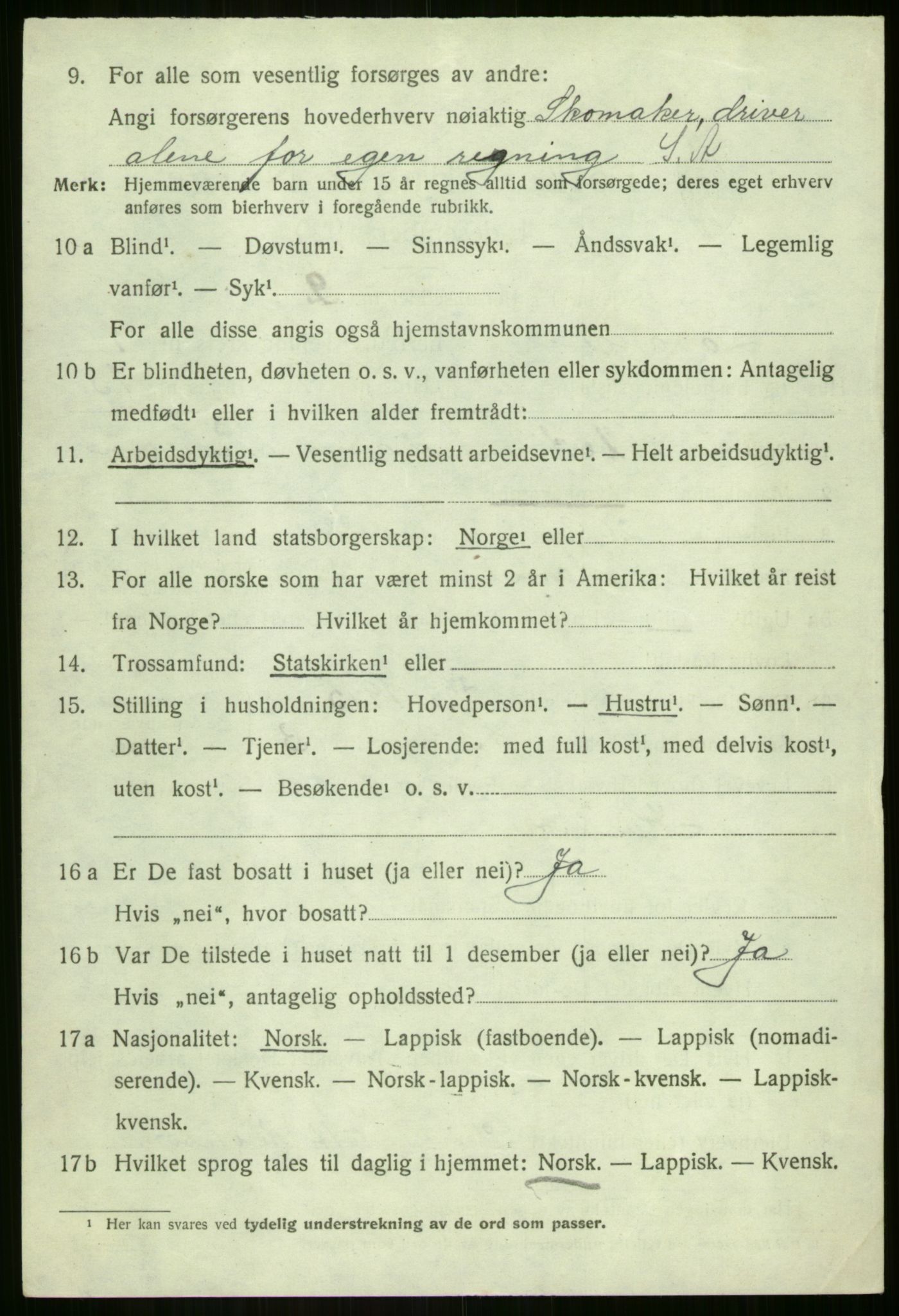 SATØ, 1920 census for Lavangen, 1920, p. 522